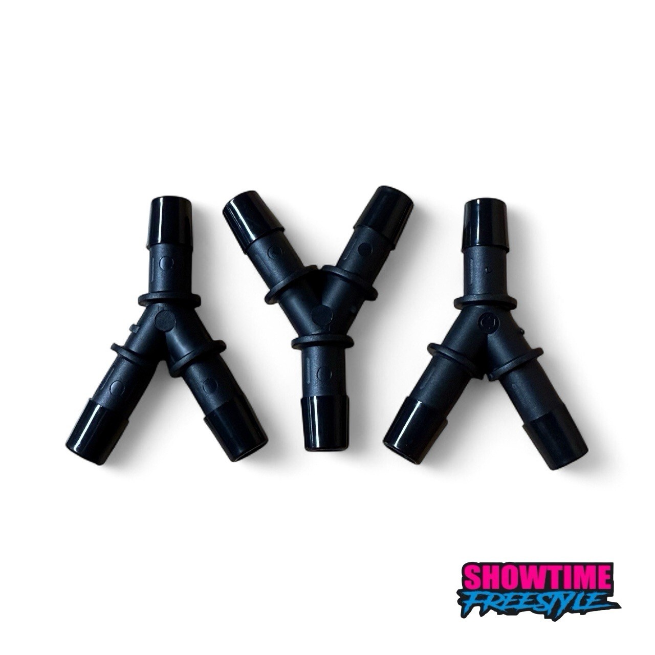 (3) 3/8" Hose-Barb Y WYE Connector Fitting Black Nylon Irrigation 3-Way Split
