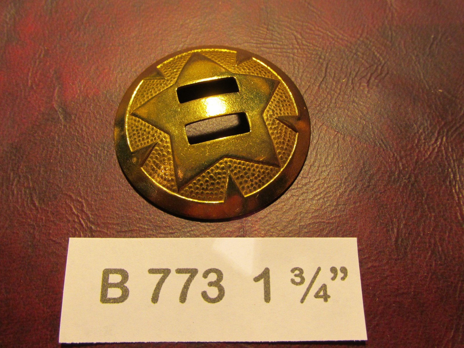 B773 1 3/4" SOLID BRASS H.D.Round SADDLE CONCHO new! England Brass Star CONCHO