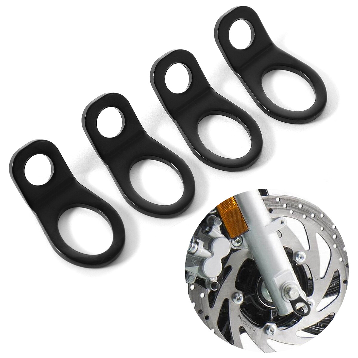 4x 10mm Tie Down Strap Rings Point for Motorcycle Dirt Bike ATV UTV Black USA