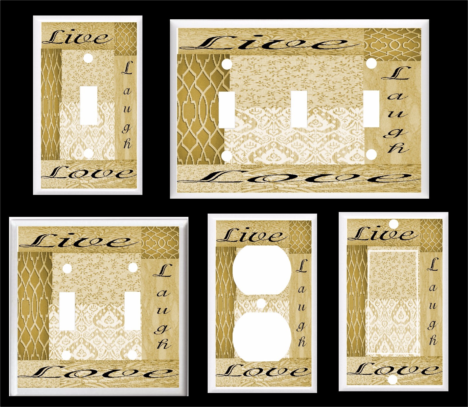 LIVE LAUGH LOVE GOLDEN BROWN SHADES  #1 LIGHT SWITCH COVER PLATE