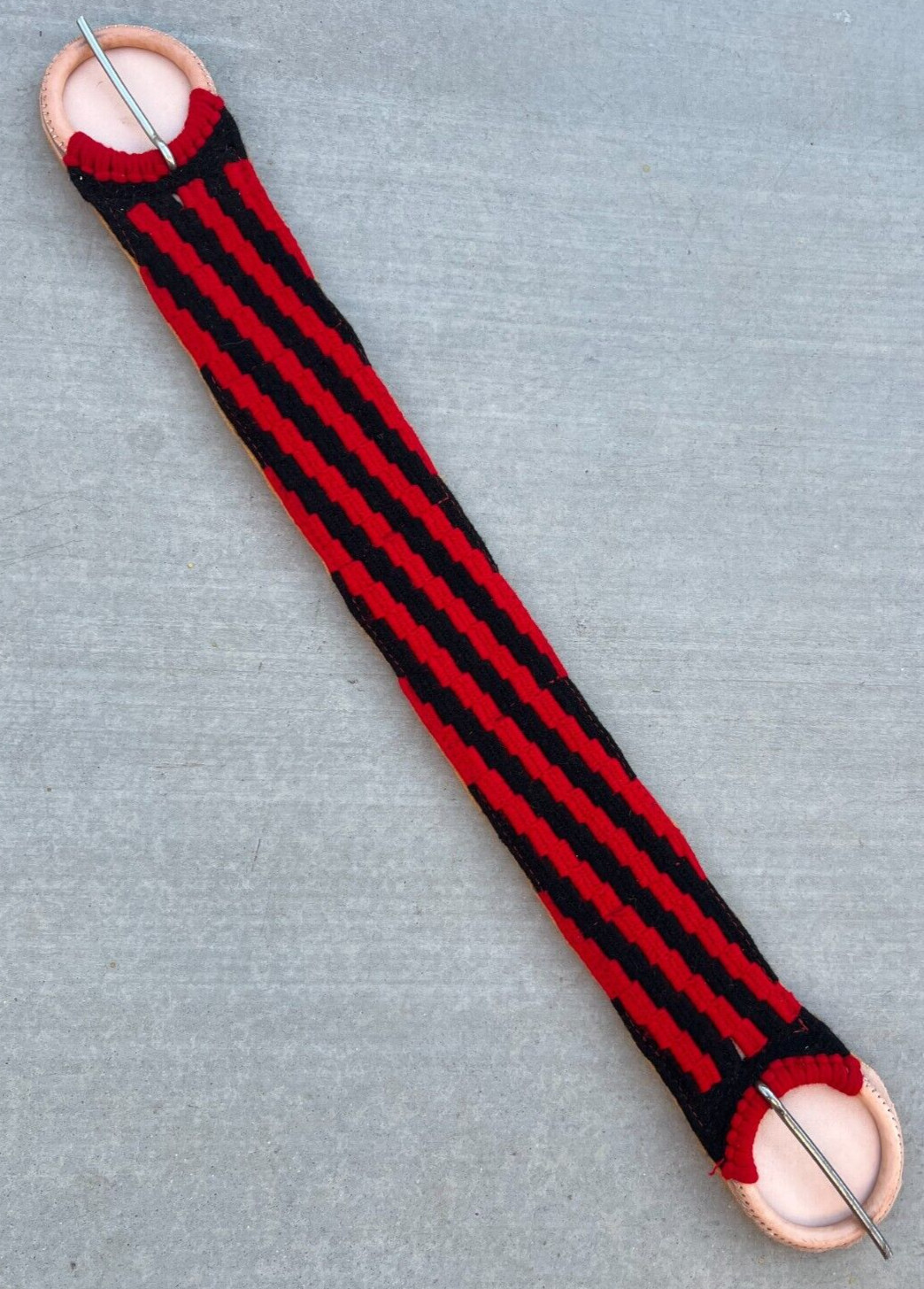 36" RED AND BLACK CHARRO SADDLE HORSE CINCH, CINCHO CHARRO PARA CABALLO,  GIRTH