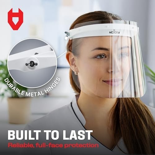 Adjustable Protective Face Shield Mask with 2 Reusable Visors - Flip-Up Design,