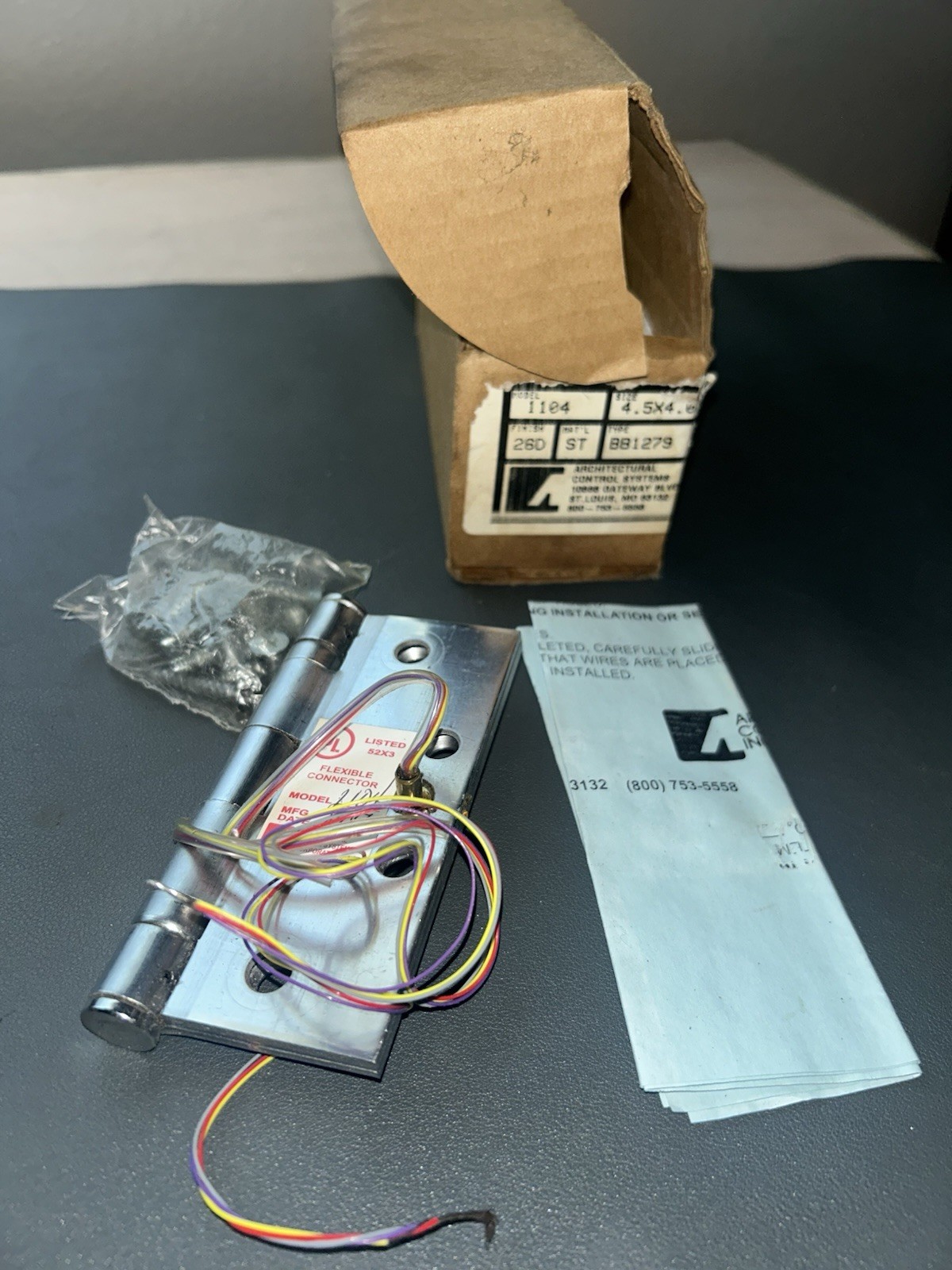 Architectural Control Systems 1104 4.5" X 4.0" Concealed Connection Hinge ACSI