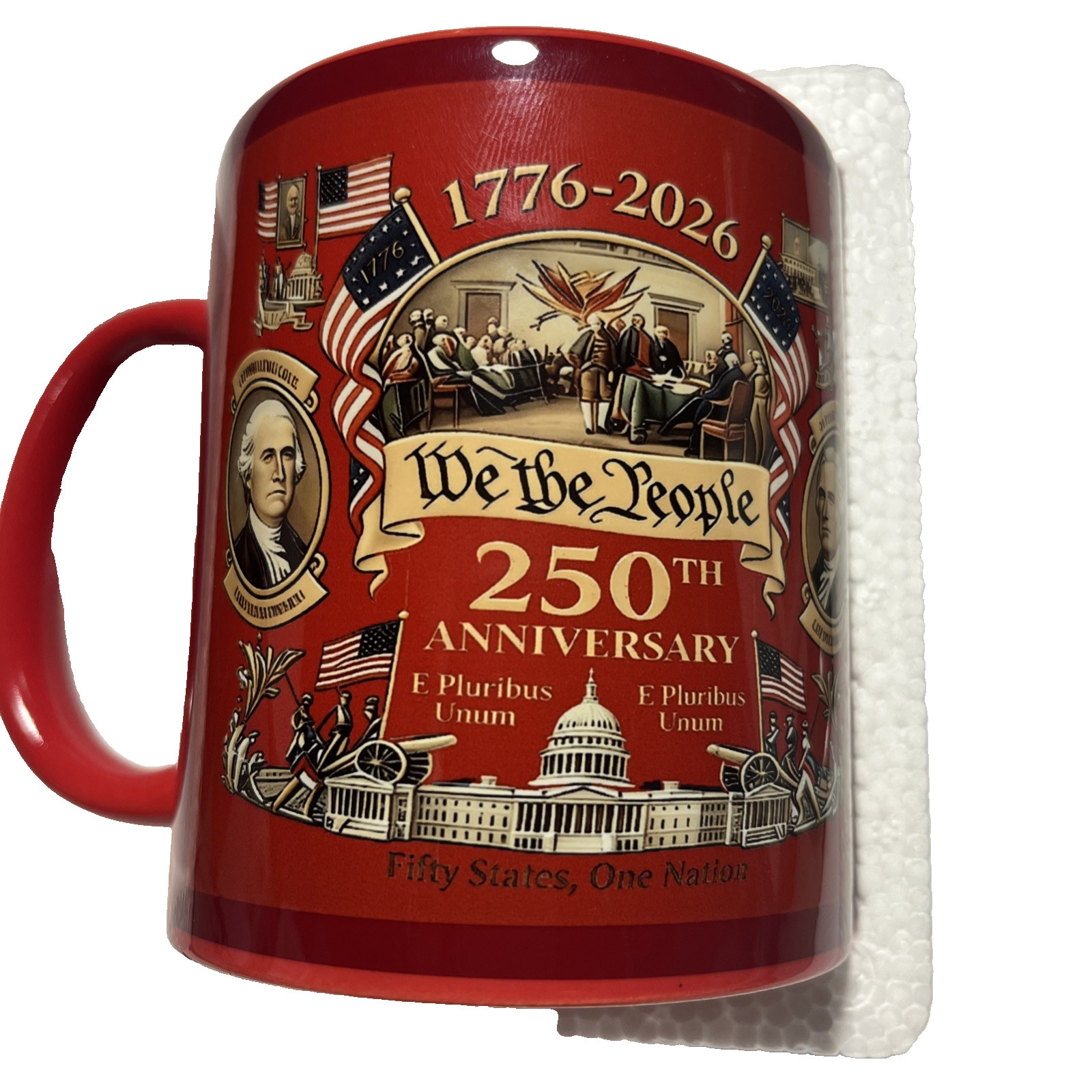 American 250 Birthday 4th of July Mug Red 12 oz Brand New