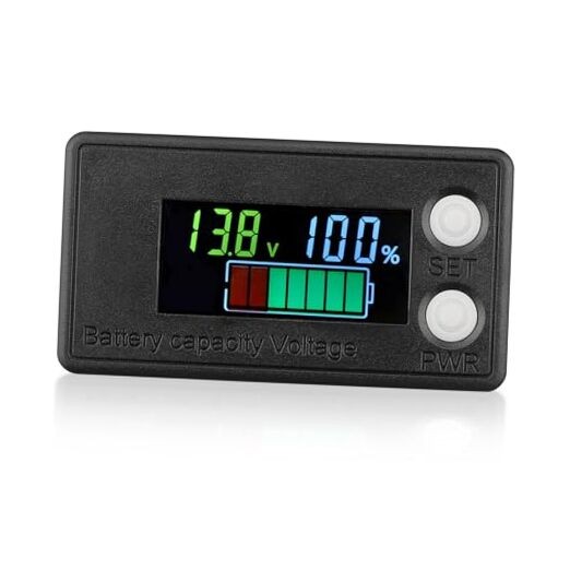 Multicolored Waterproof Battery Monitor 12V-72V, 8-100V Capacity