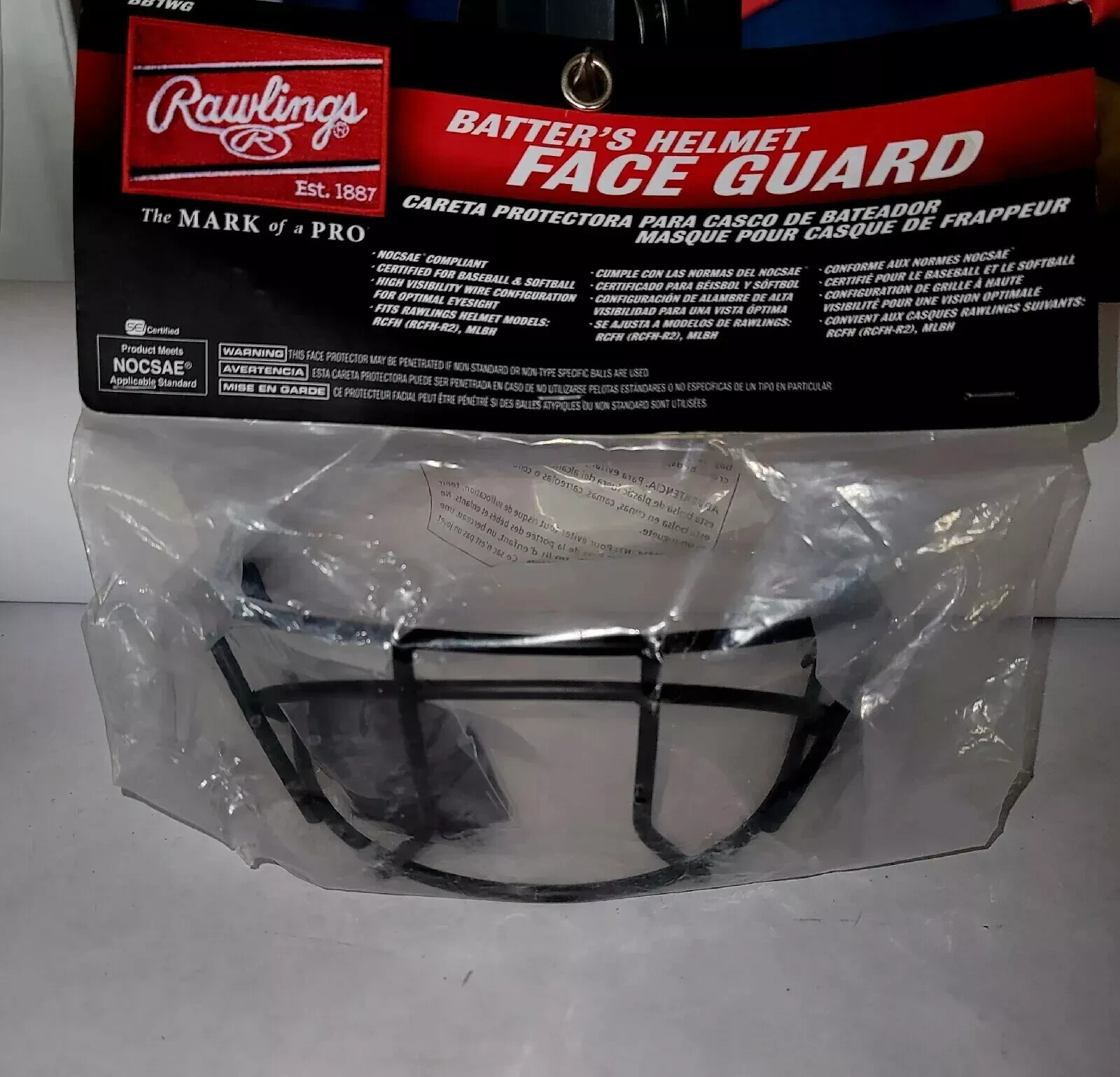 *** New Rawlings Batter's Helmet, Face Guard BB1WG  (Baseball/Softball)***