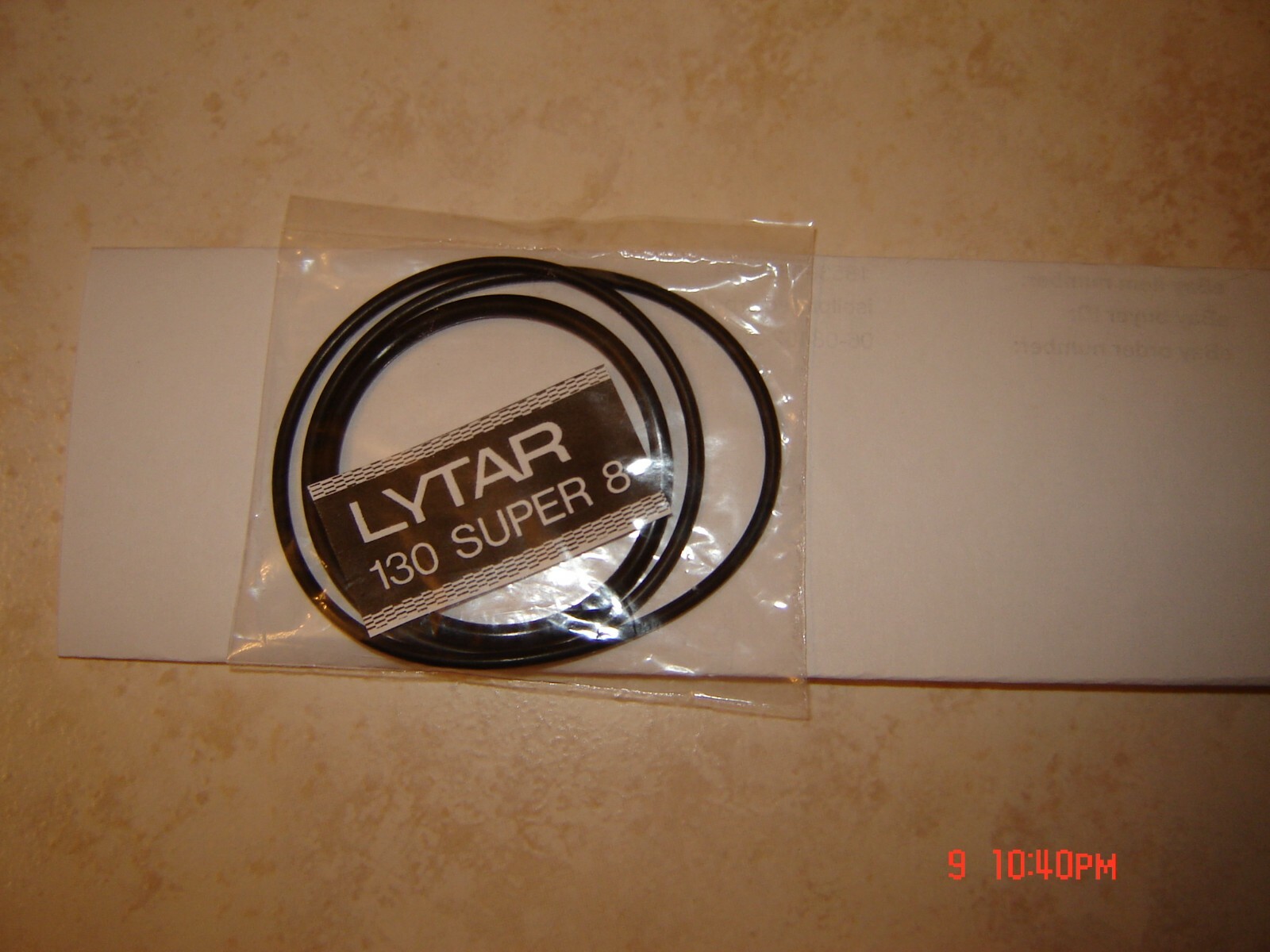 LYTAR 130 SUPER 8 Projector Belts, 1 MOTOR, 1 UPPER TAKE UP BELT  & INSTRUCTIONS