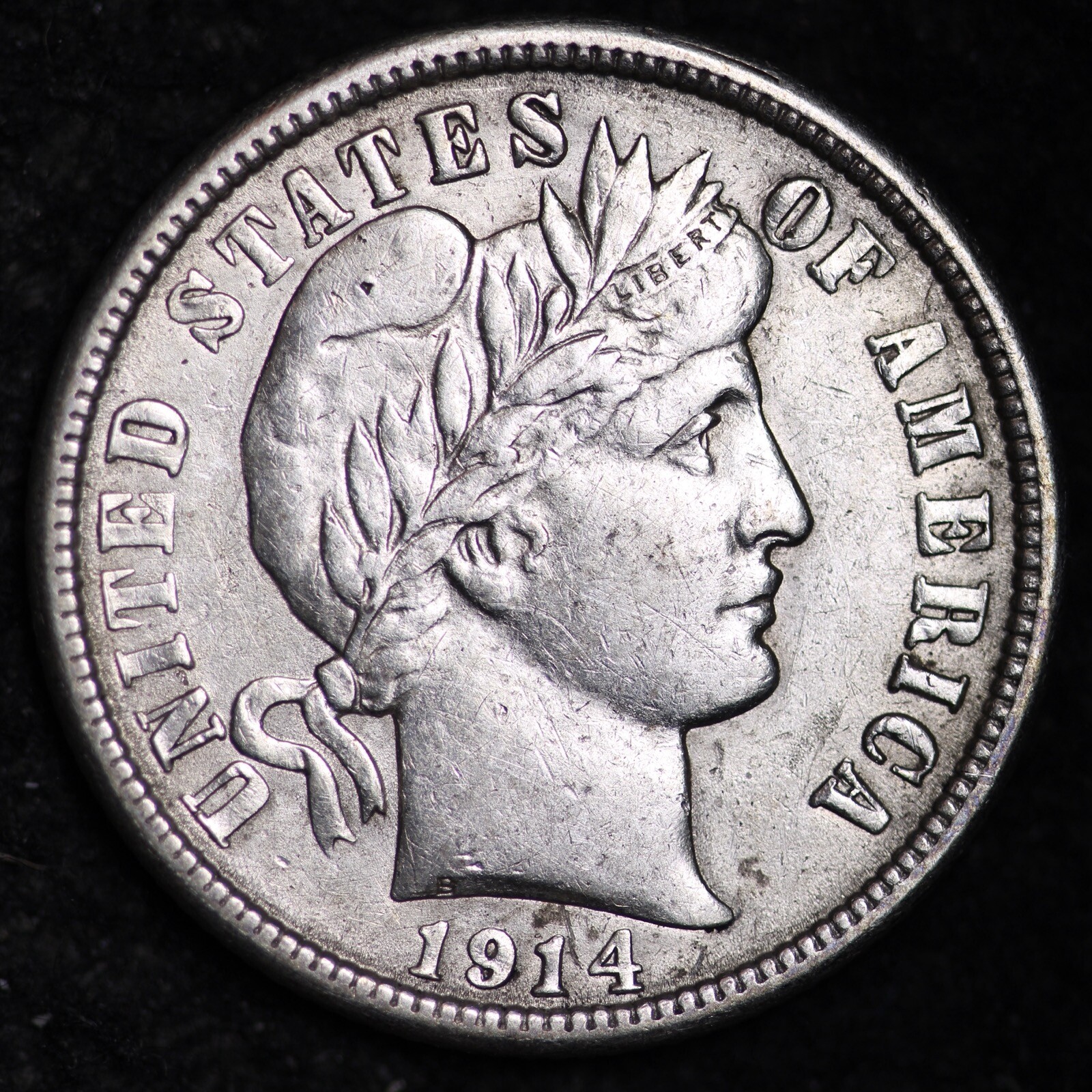 1914 Barber Silver Dime CHOICE AU FREE SHIPPING W76 ZCF 
