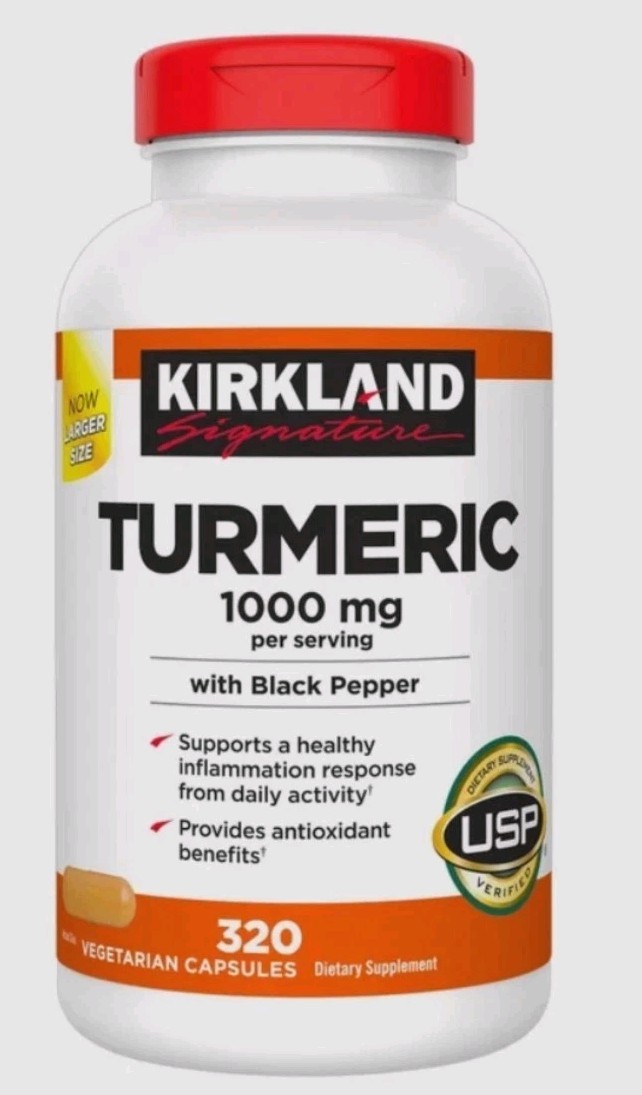 New Kirkland Turmeric with Black Pepper 1000mg 320 capsules Exp Dec 2026