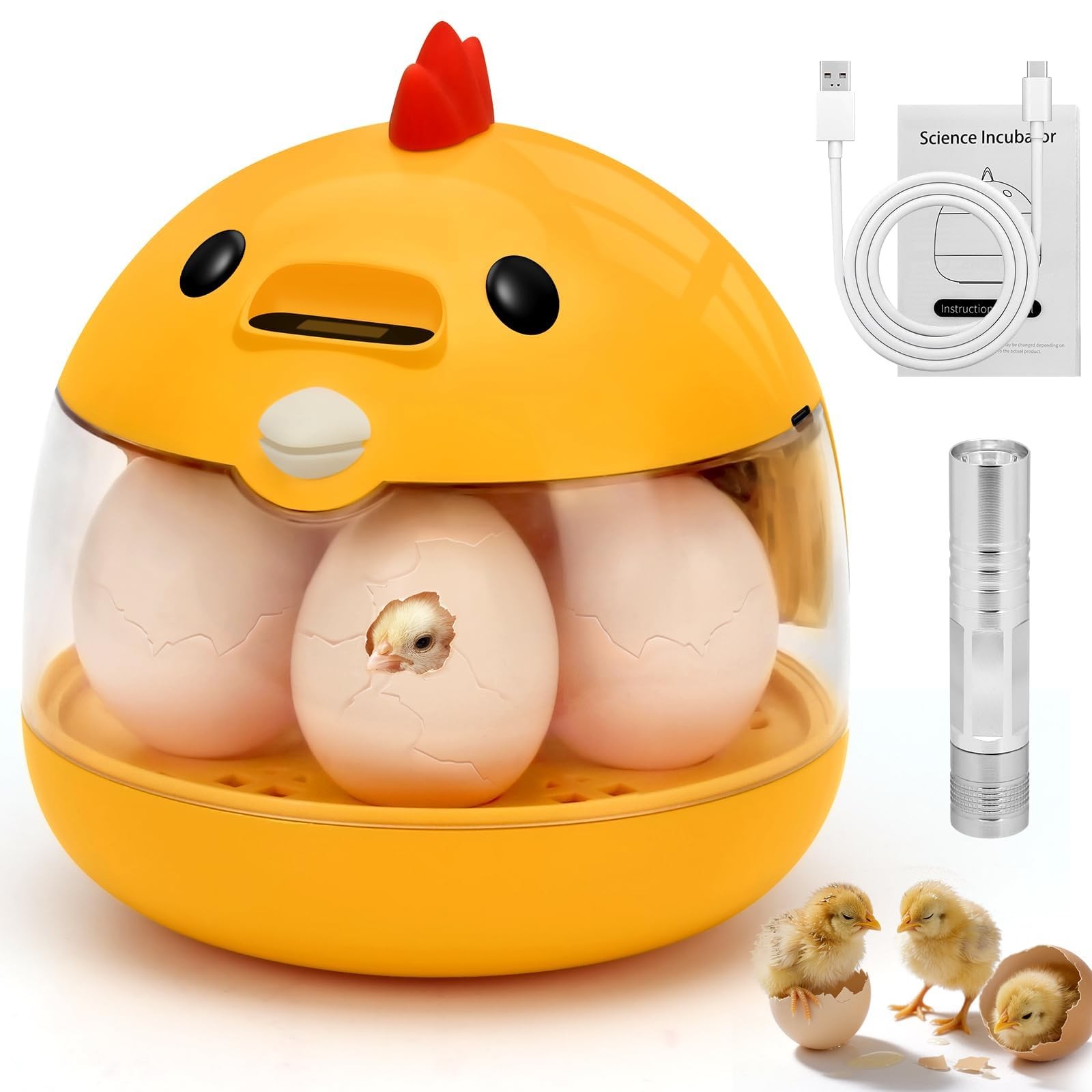 Automatic Egg Incubator for Hatching Eggs with LED Temperature Display, Humid...