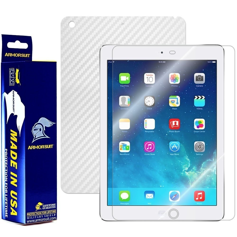 ArmorSuit Apple iPad Air Screen Protector + White Carbon Fiber Skin Made in USA