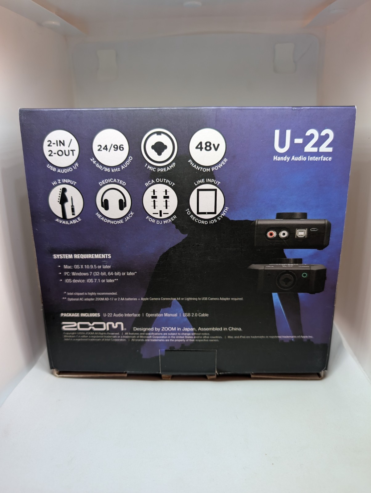 Zoom U-22 Handy Audio Interface with Box and all original accessories