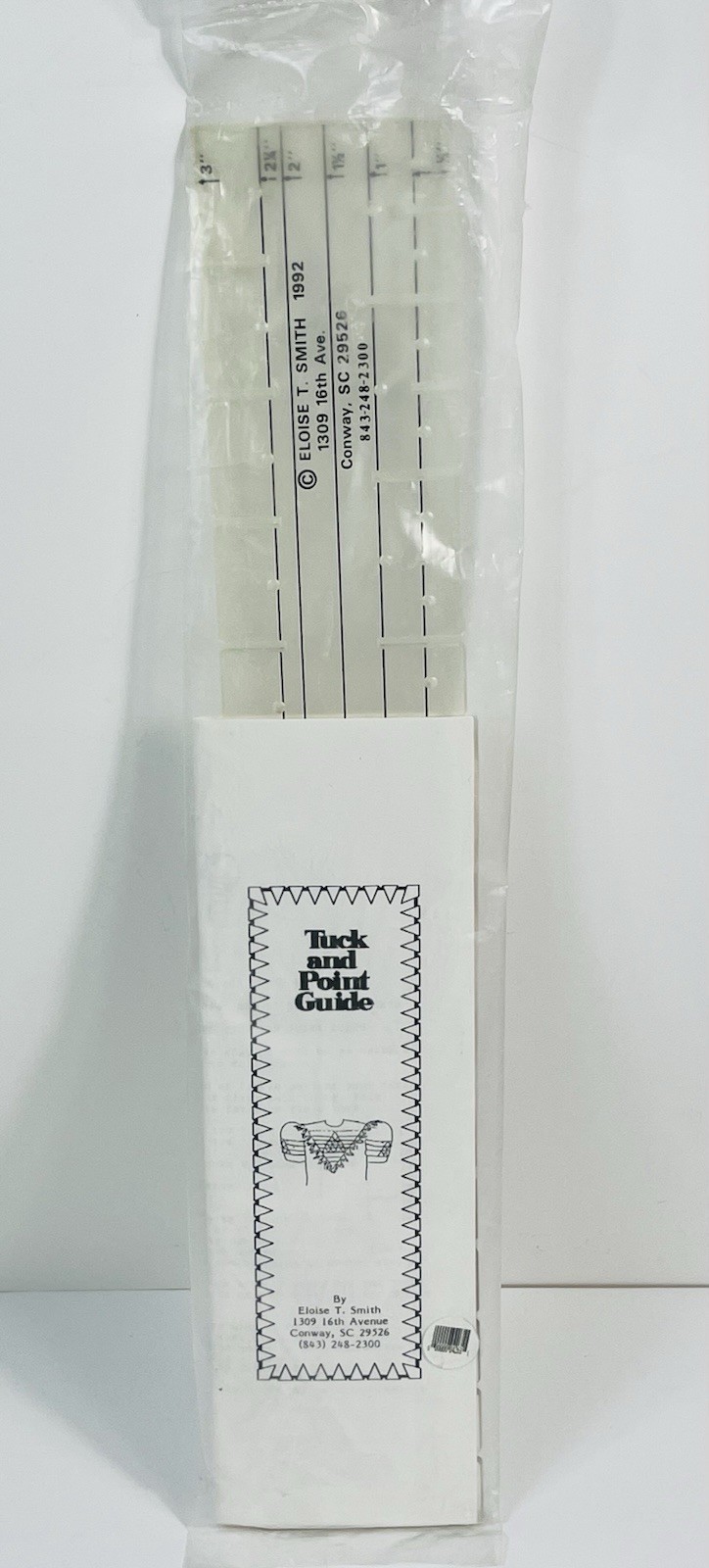 TUCK and POINT GUIDE Ruler for Shark's Teeth Heirloom Sewing Eloise T. Smith