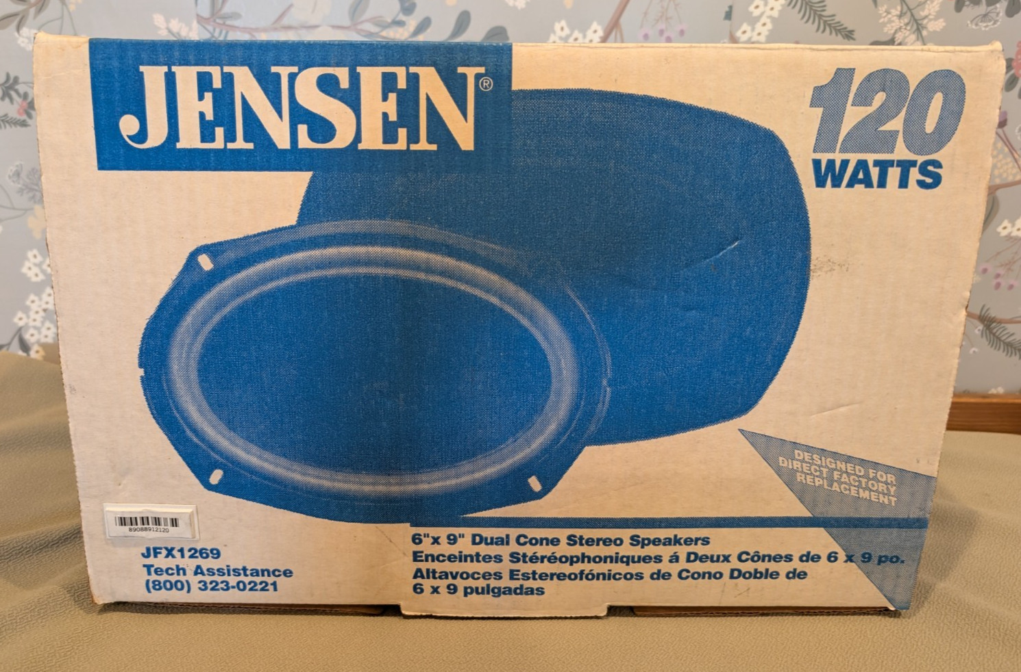 Jensen JFX1269 6" x 9" 120 Watt Dual Cone Stereo Speaker Set, New Old Stock!