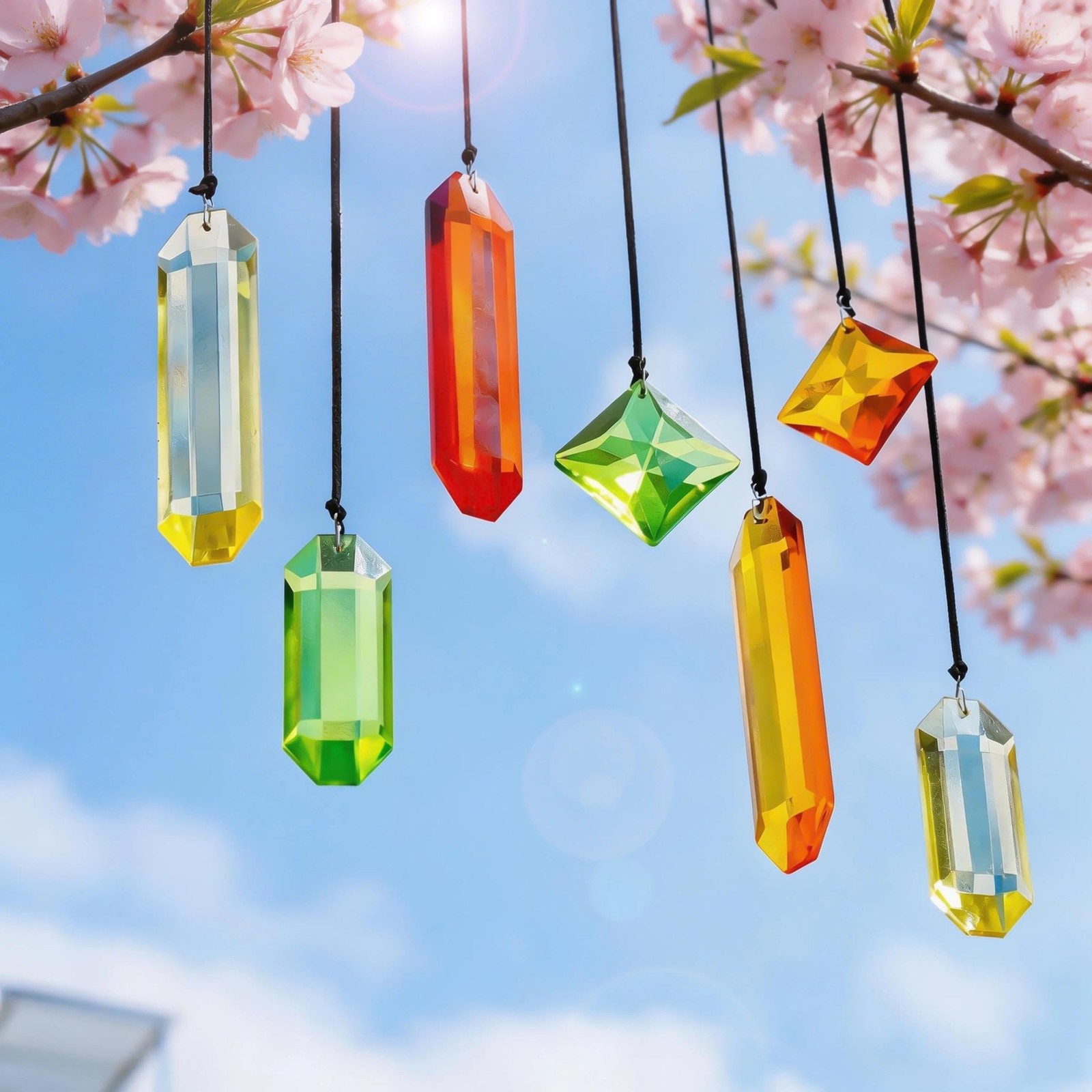 7PCS Crystal Prisms Suncatcher for Window Hanging, Rainbow Sun Catchers Indoo...
