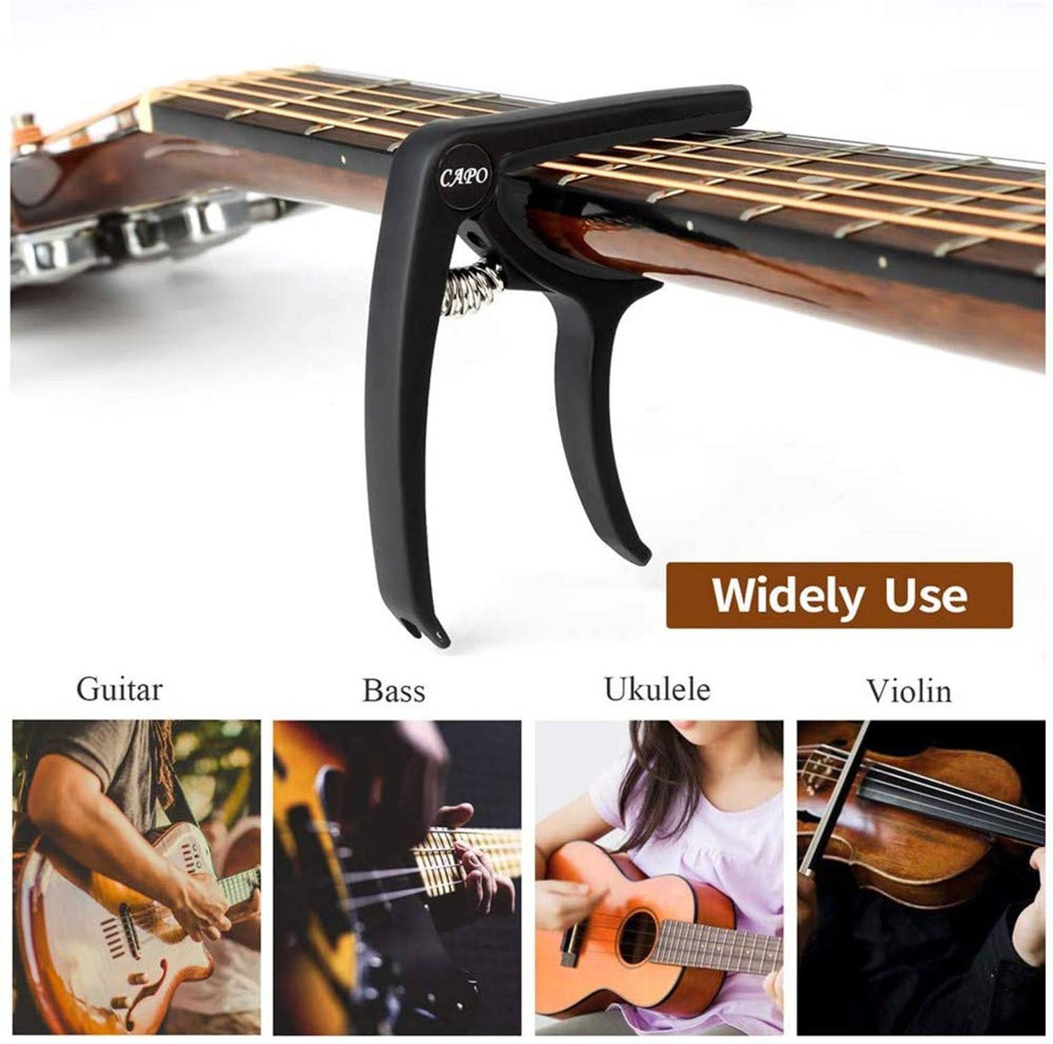 Capo for 6-String Acoustic and Electric Guitar, Lightweight Quick Release Cap...
