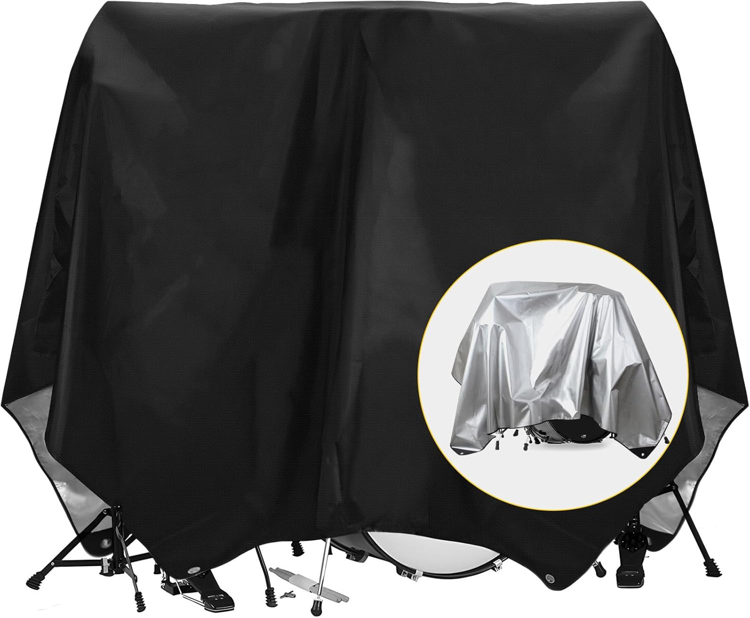 Gasadar Drum Set Dust Cover Water-Resistant Dustproof Protective Cover for Most
