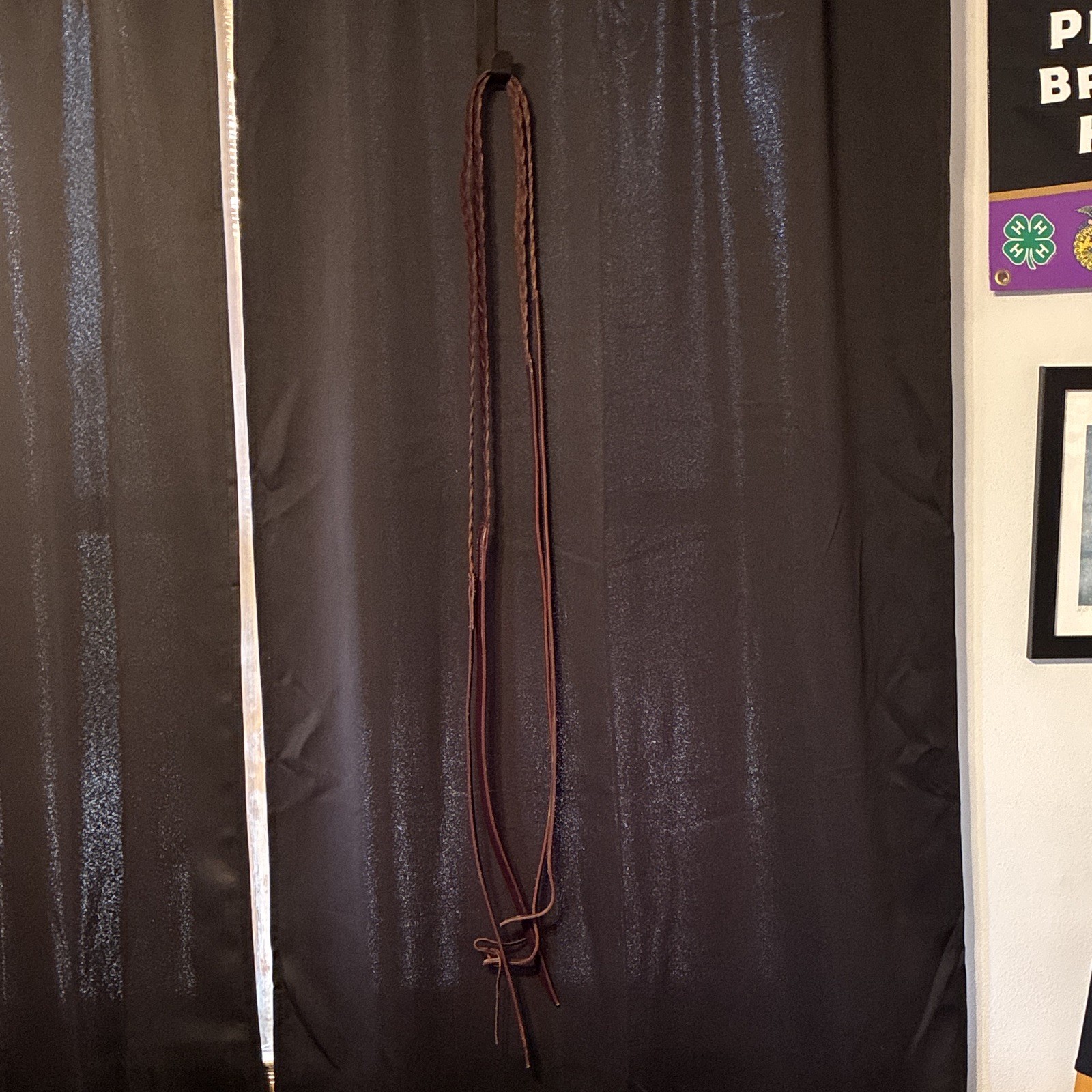 Dark Oiled Braided Leather Split Reins for Horses