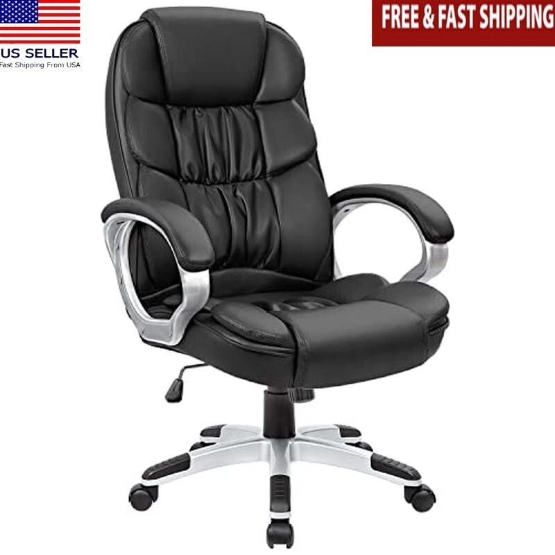High Back Computer Desk Chair PU Leather Modern Executive Swivel Task Chair US
