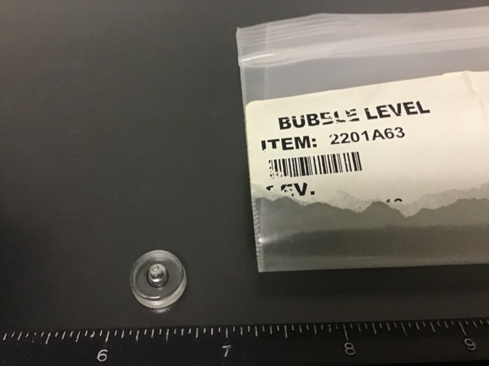 New. 1/2" Circular Glass Level Vial, 1/2" X 3/16", 2201A63