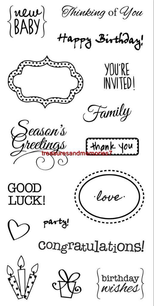 FRISKARS Clear Stamps SIMPLE EXPRESSIONS You're Invited, Thank You, Good Luck