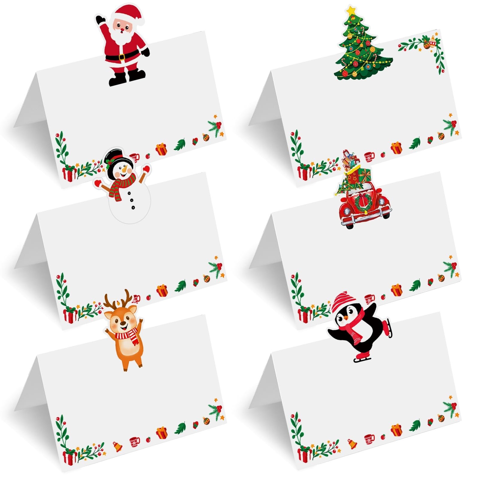 60 Table Cards for Names, 6 Patterns - 3.5*2.2 inches, Dinner Place Cards for...