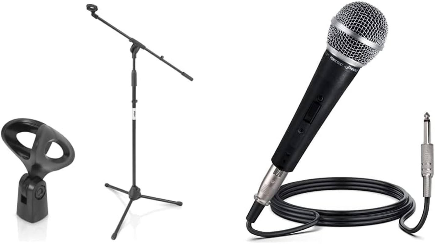 Foldable Tripod Microphone Stand with  Professional Dynamic Vocal Microphone