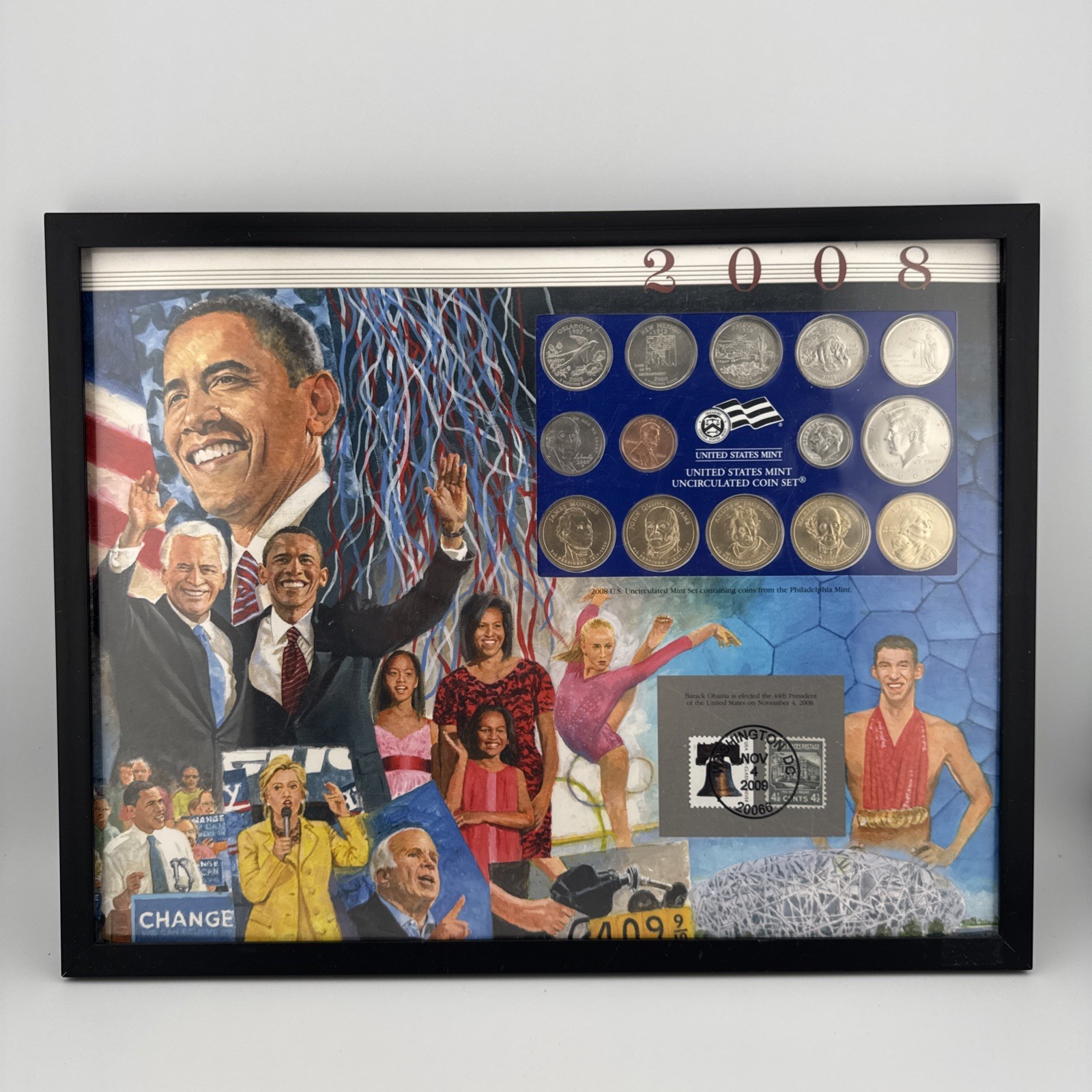 2008 P Uncirculated Mint Set Postal Commemorative Society Coin & Stamp