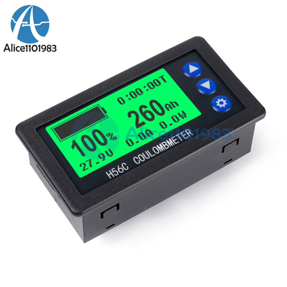 DC 9-100V 50-400A Battery Hall Coulometer Voltmeter Ammeter Coulomb Meter