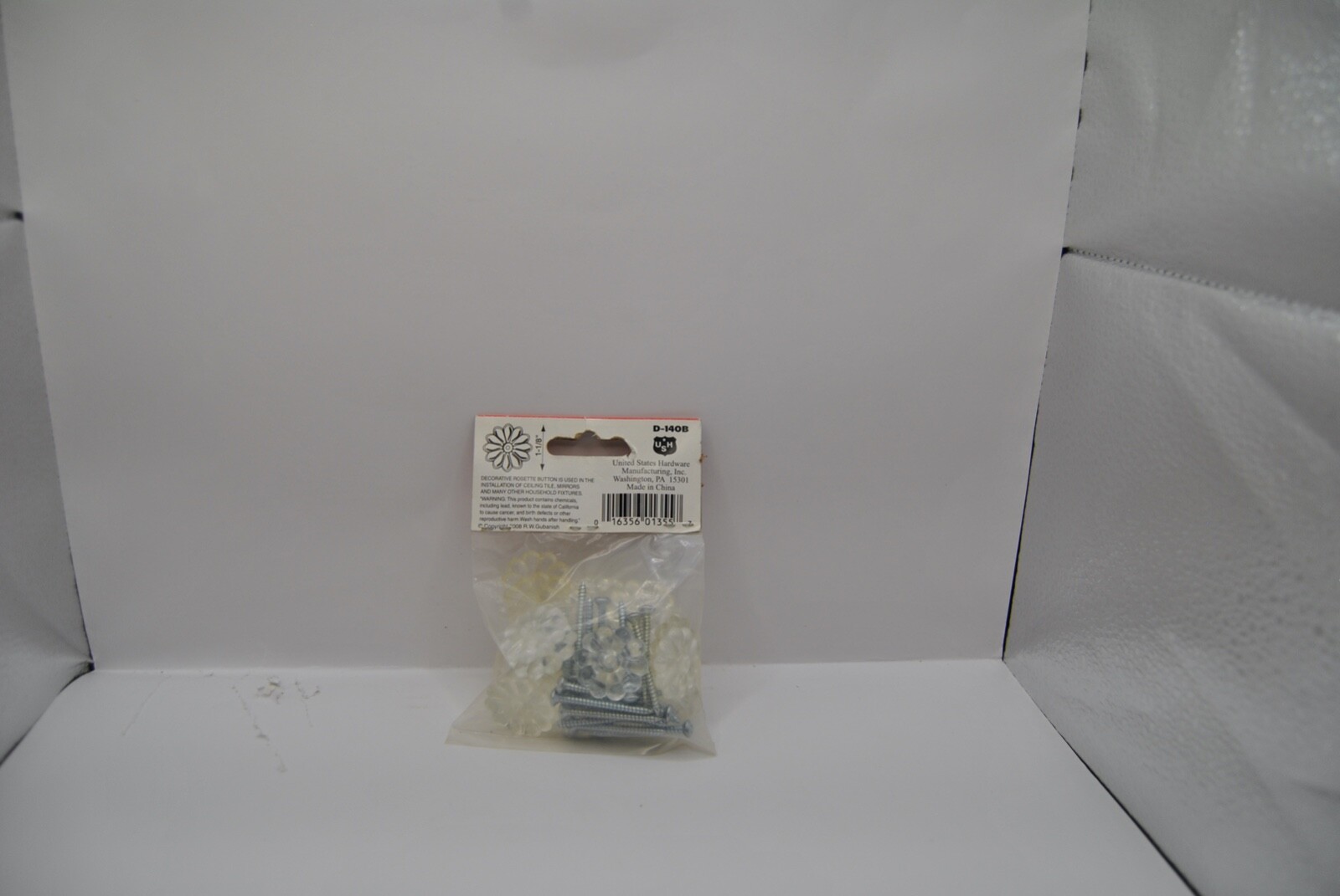 Moblie Home Rosette Buttons Clear Plastic 24 per bag