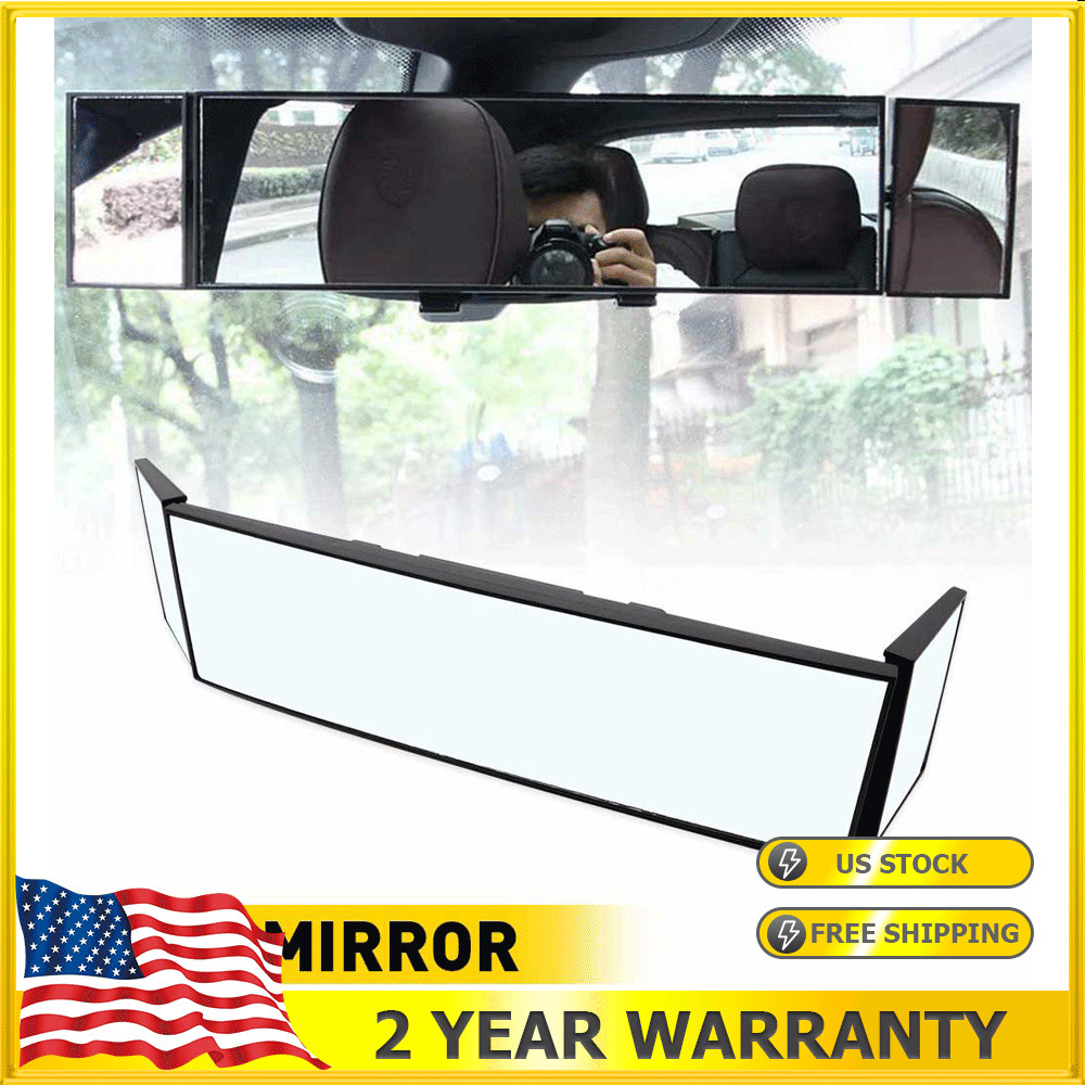 Car Universal Large Vision Interior Rear View Mirror Wide Angle Blindspot pickup