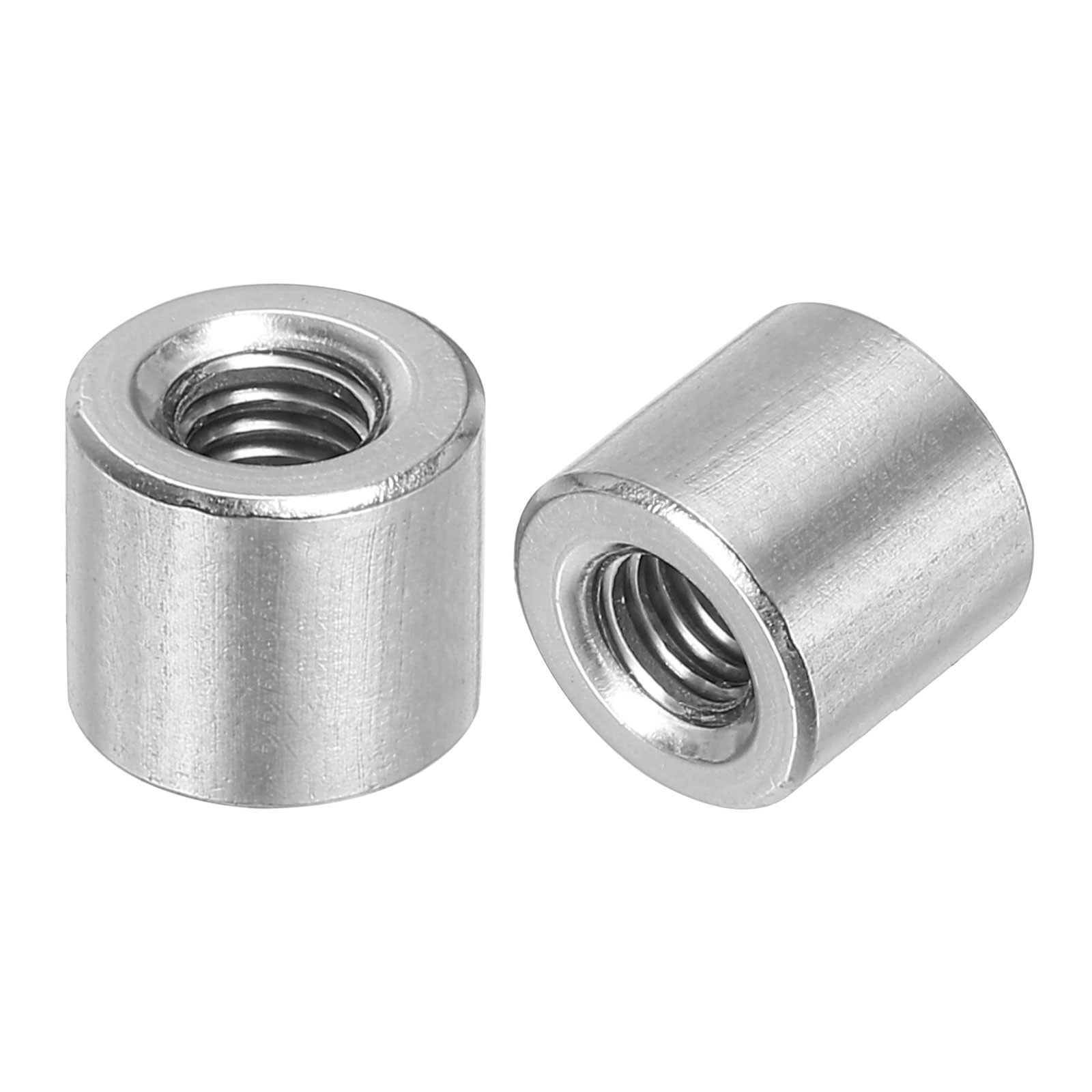 5Pcs Round Connector Nuts, M6x11x10mm Coupling Nut Sleeve Rod Bar Stud Nut