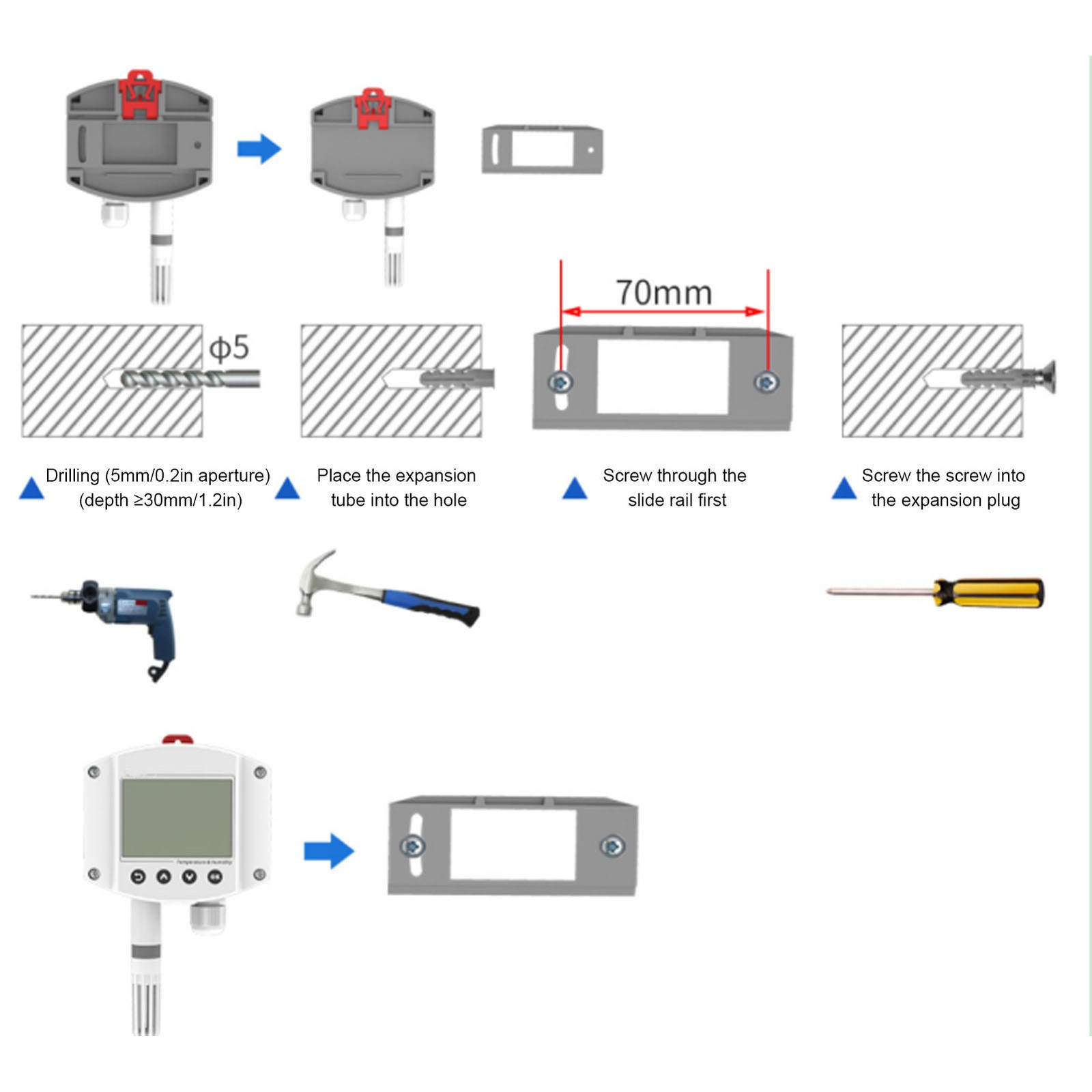 High Accuracy Temperature Meter LCD Display 4-20mA For Industrial Use