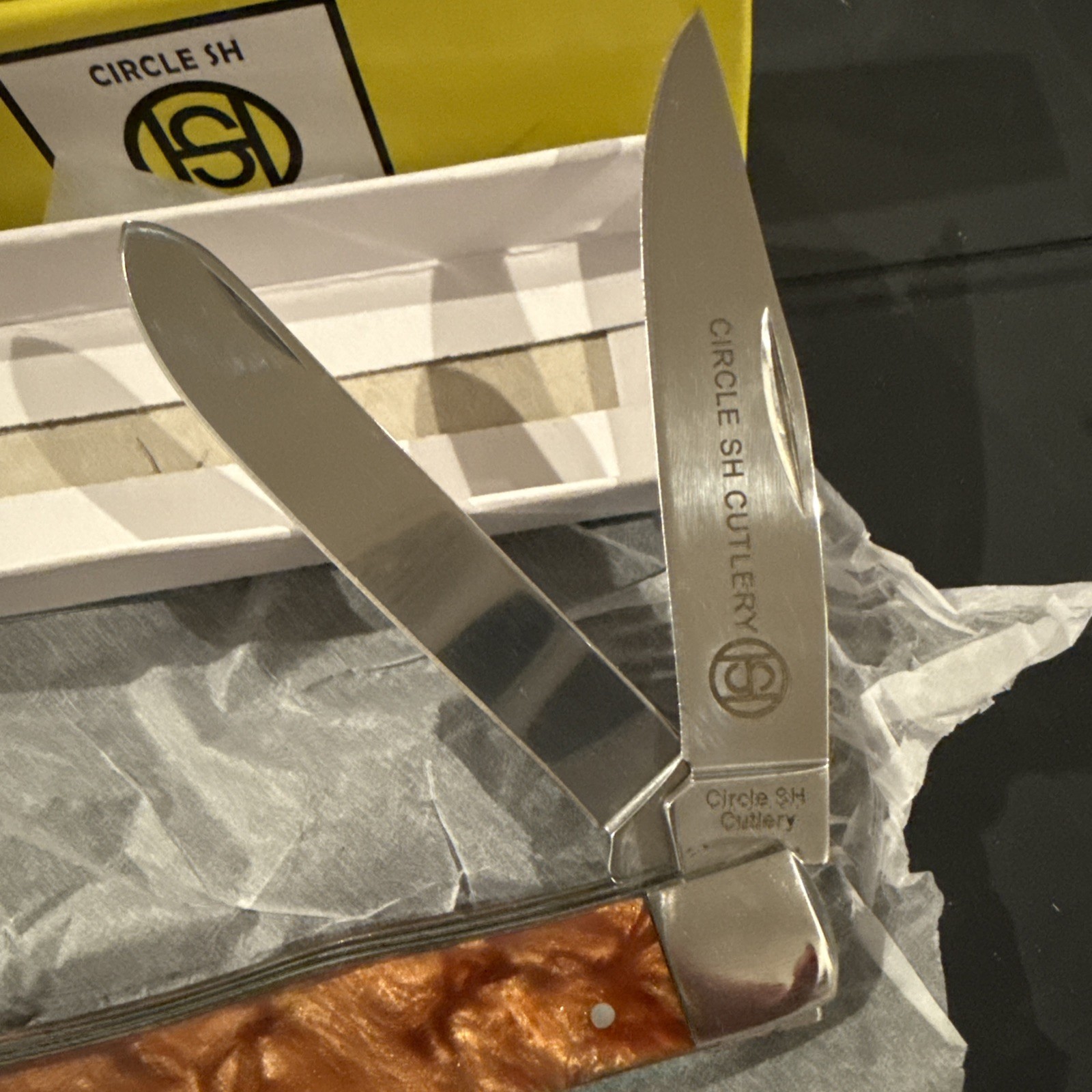 Circle SH Cutlery Copper Marble Trapper Knife OK322
