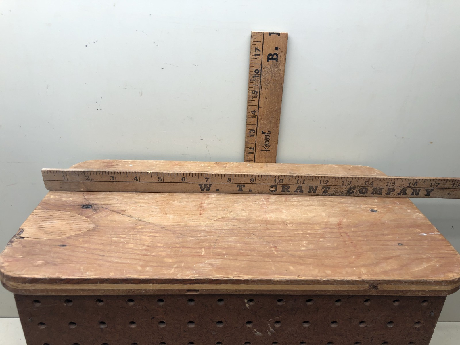 Vintage Wood Step Stool Rustic Wooden - Handmade Storage