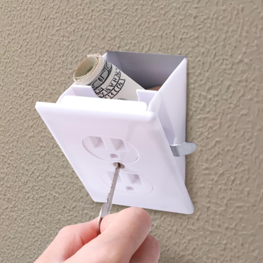 Portable Wall Socket Diversion Safe – Key Lock for Secure Storage of Valuables
