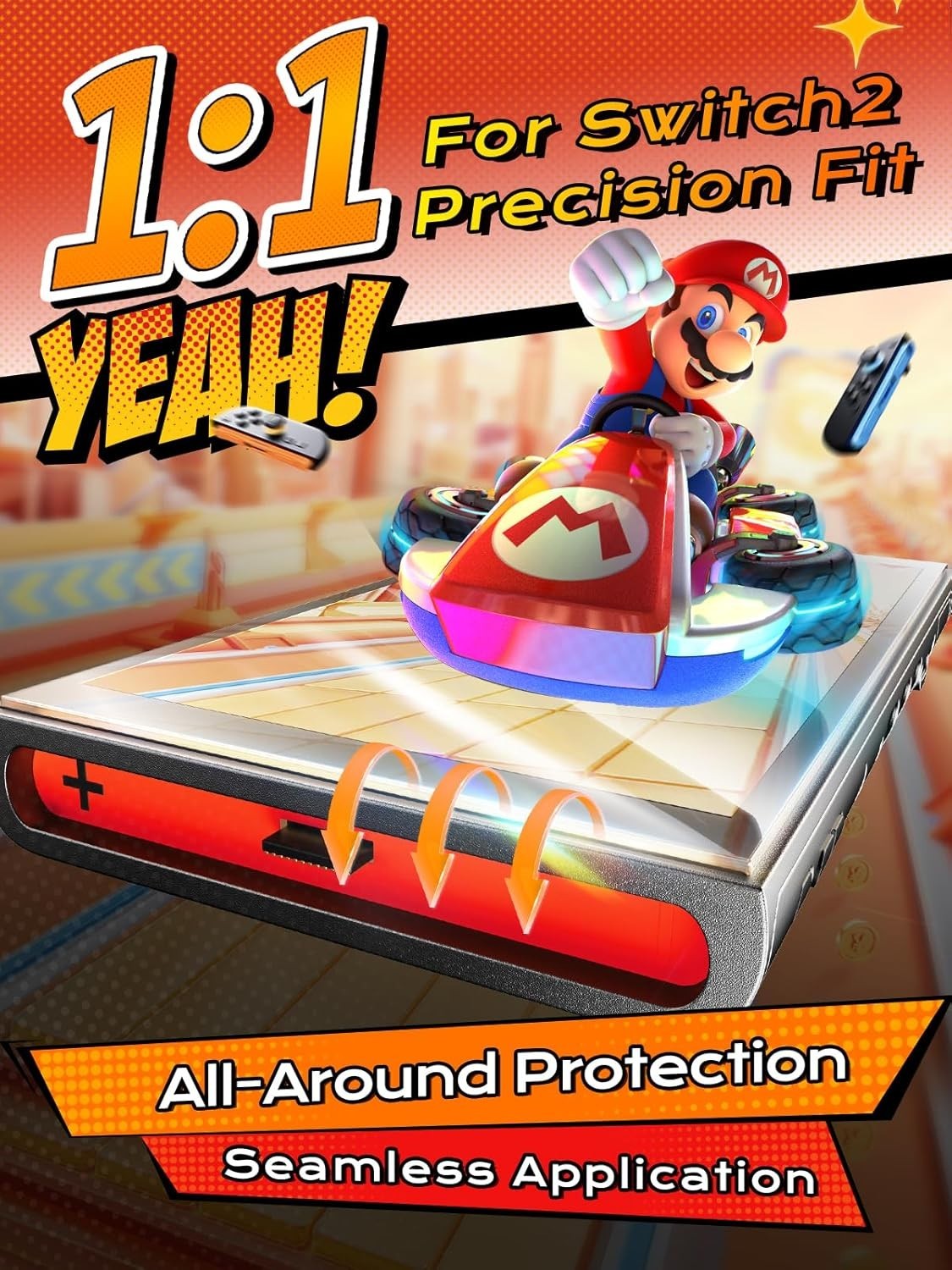 2pack Screen Protector for Switch 2, Tempered Glass HD Clear, Full Coverage