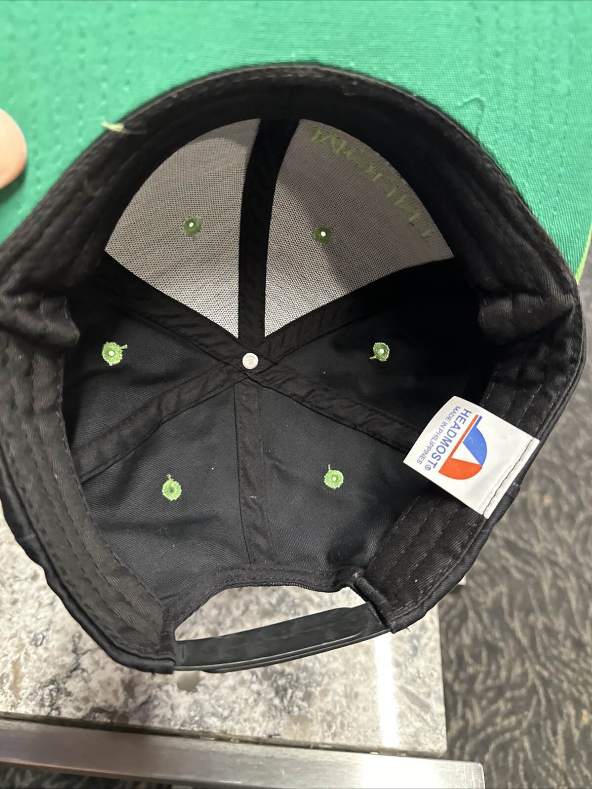 Mount Rushmore SD Lime Green and Black Hat Cap Snapback EUC