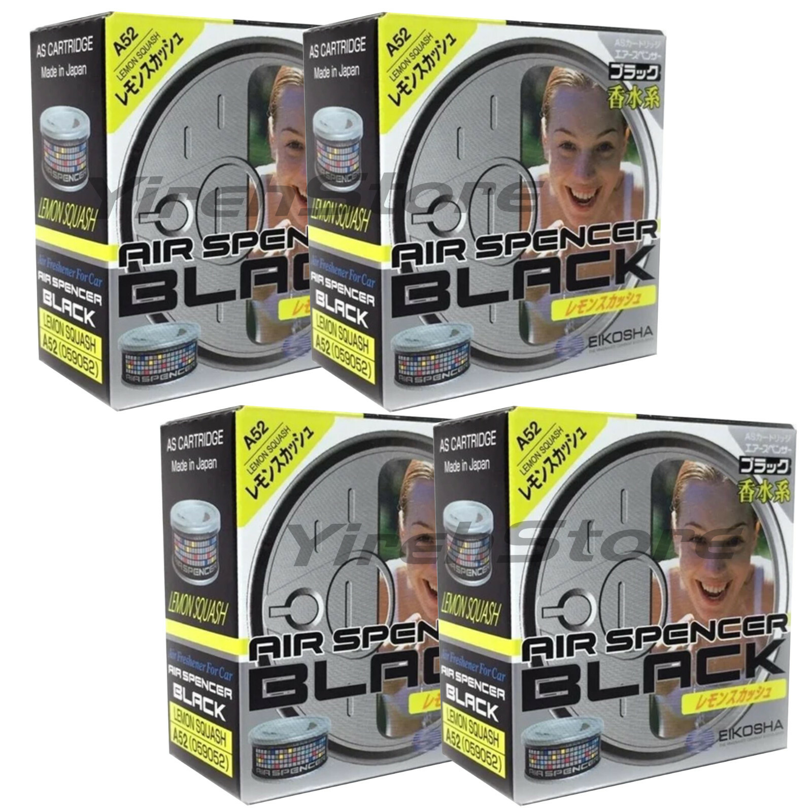 4pk Air Spencer Cartridge Lemon Squash Scent Japan Car Air Freshener Eikosha JDM