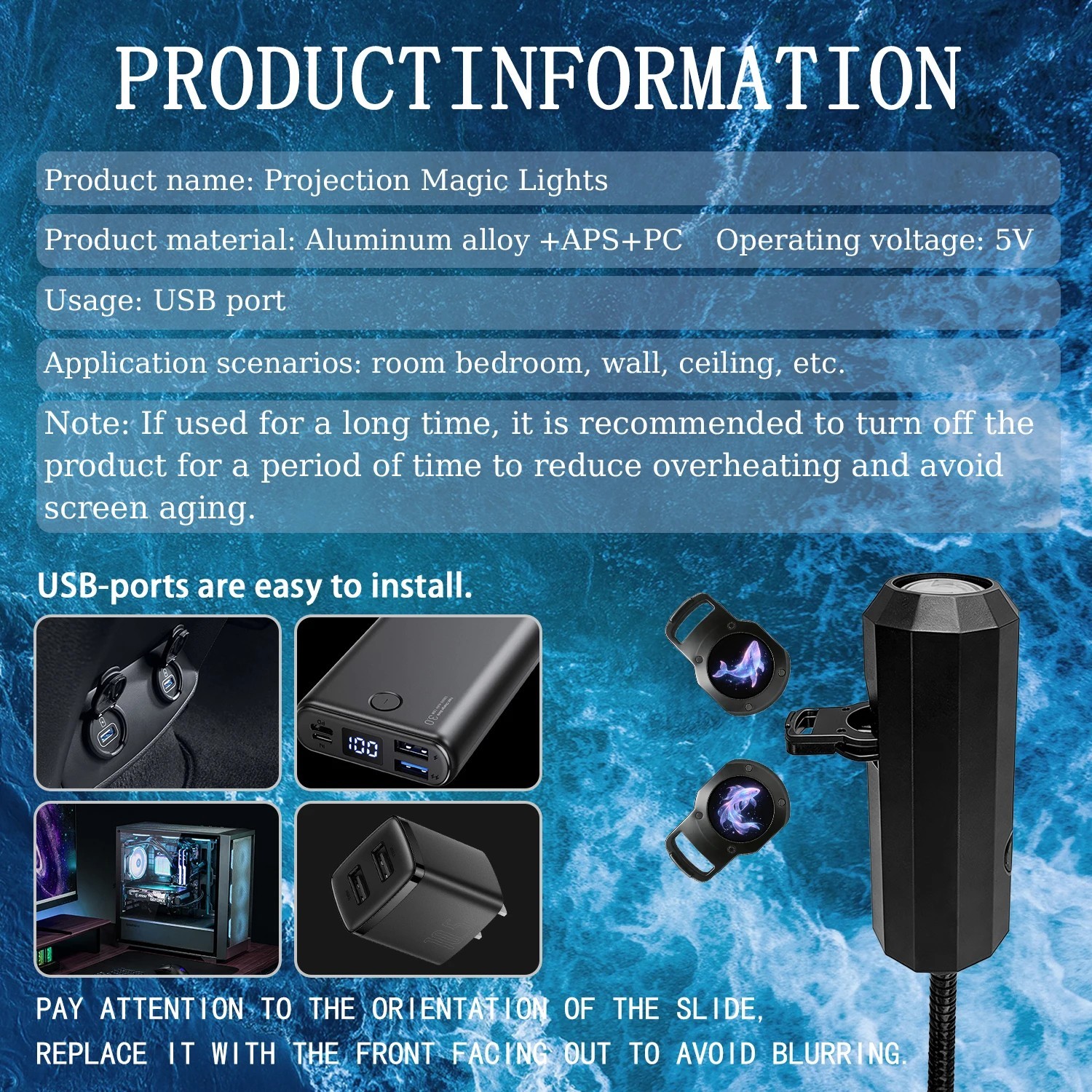 Hd Smart Dynamic 5D Holographic Night Light Projector, Play HD Star Projector