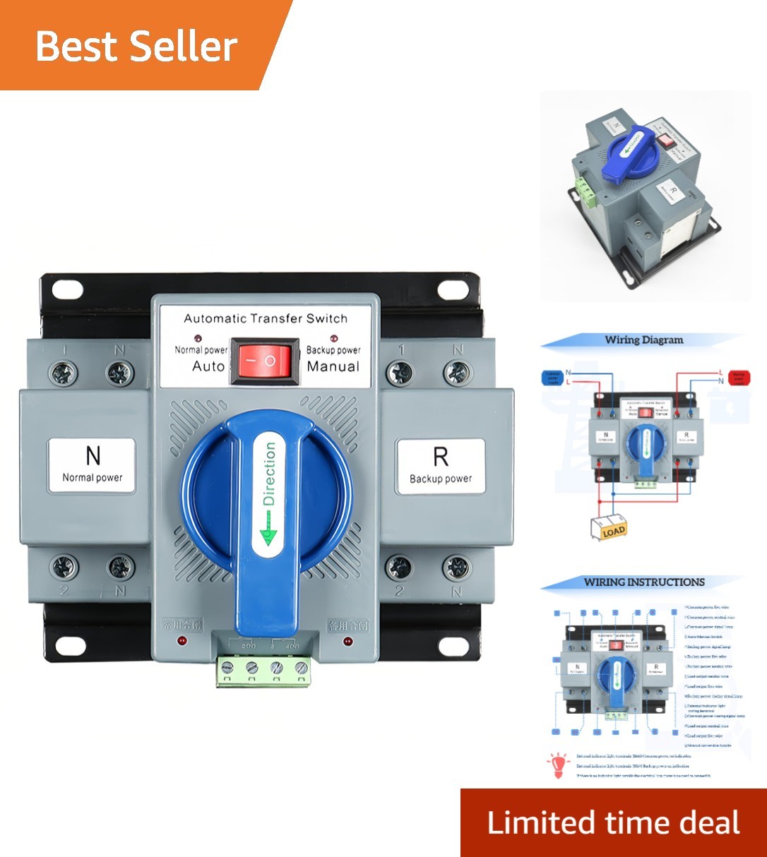 Dual Power Changeover Switch - Fast 2-Second Automatic Transfer System