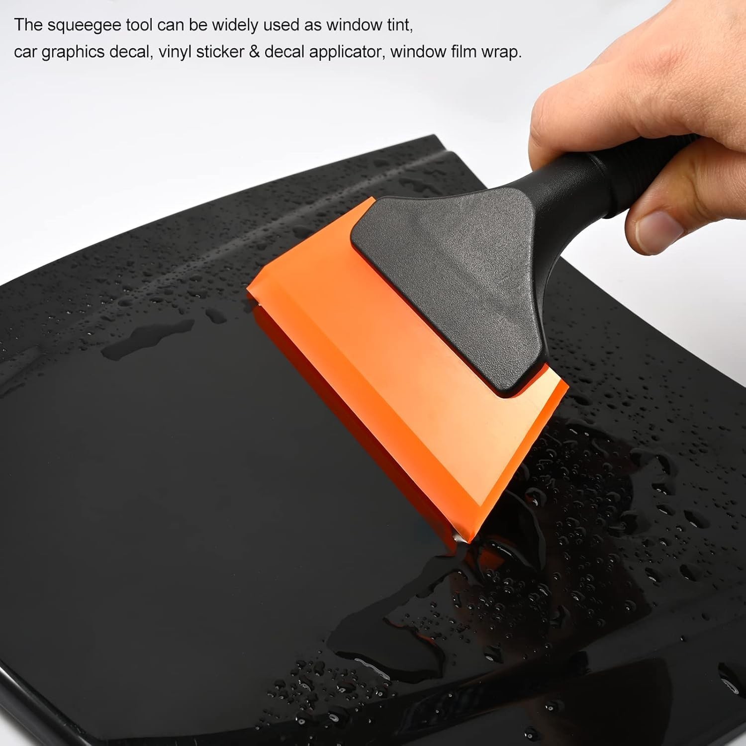 Small Squeegee 5 Inch Rubber Window Tint Windshield Scraper For Car Glass Orange