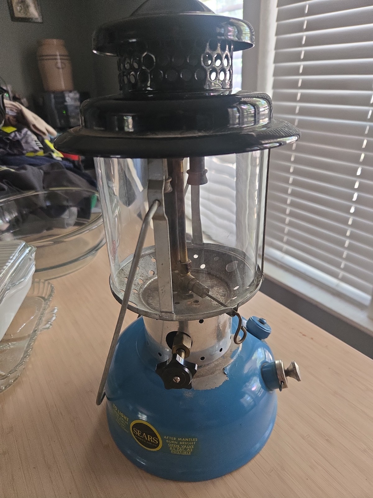 Vintage 6/65 SEARS ROEBUCK & CO. Blue & Black Lantern coleman 2mantle 476.74060