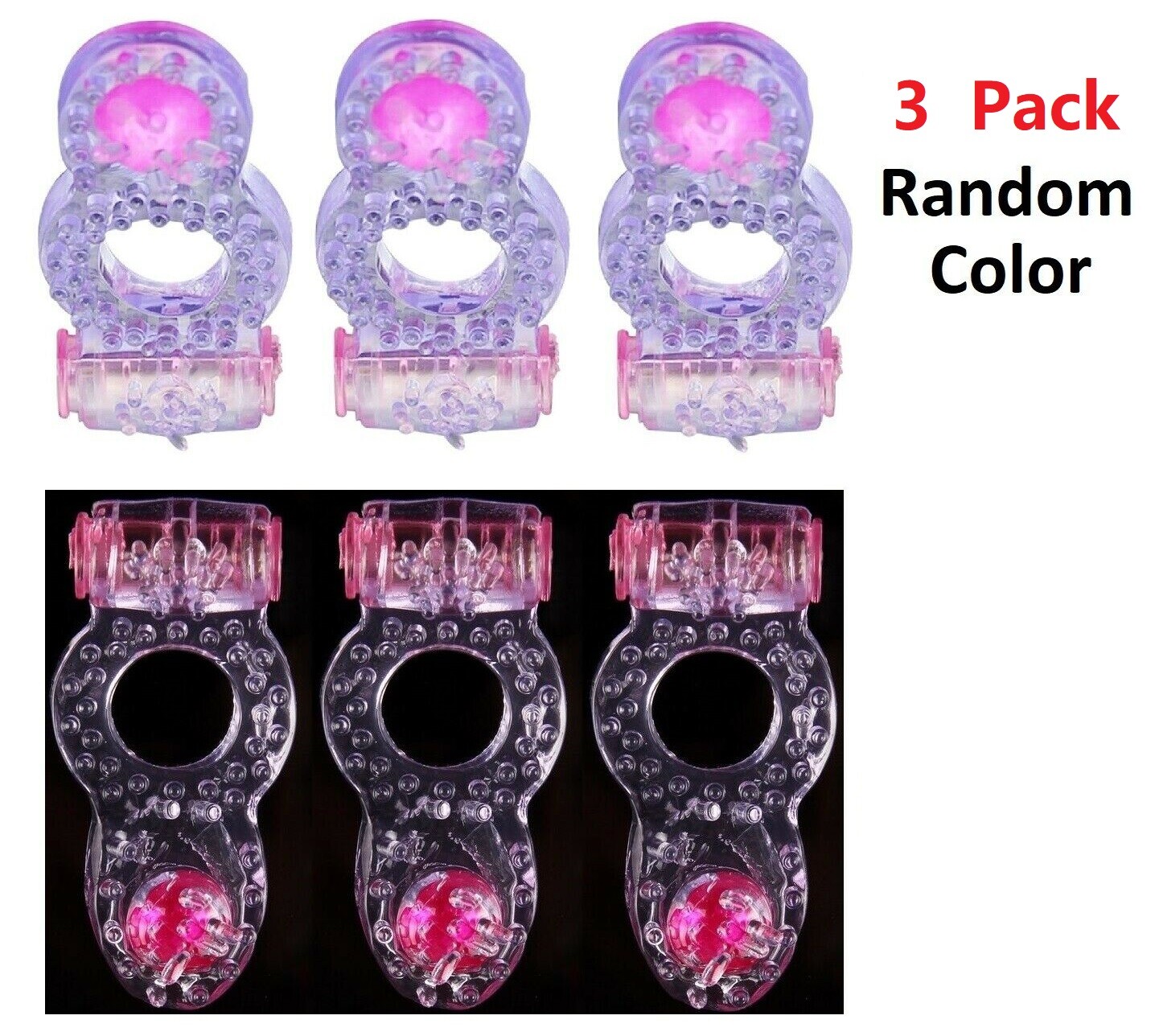 Cockring Vibrate Set Vibrator Stimulator  Cock Ring Silicone Kit 3PK