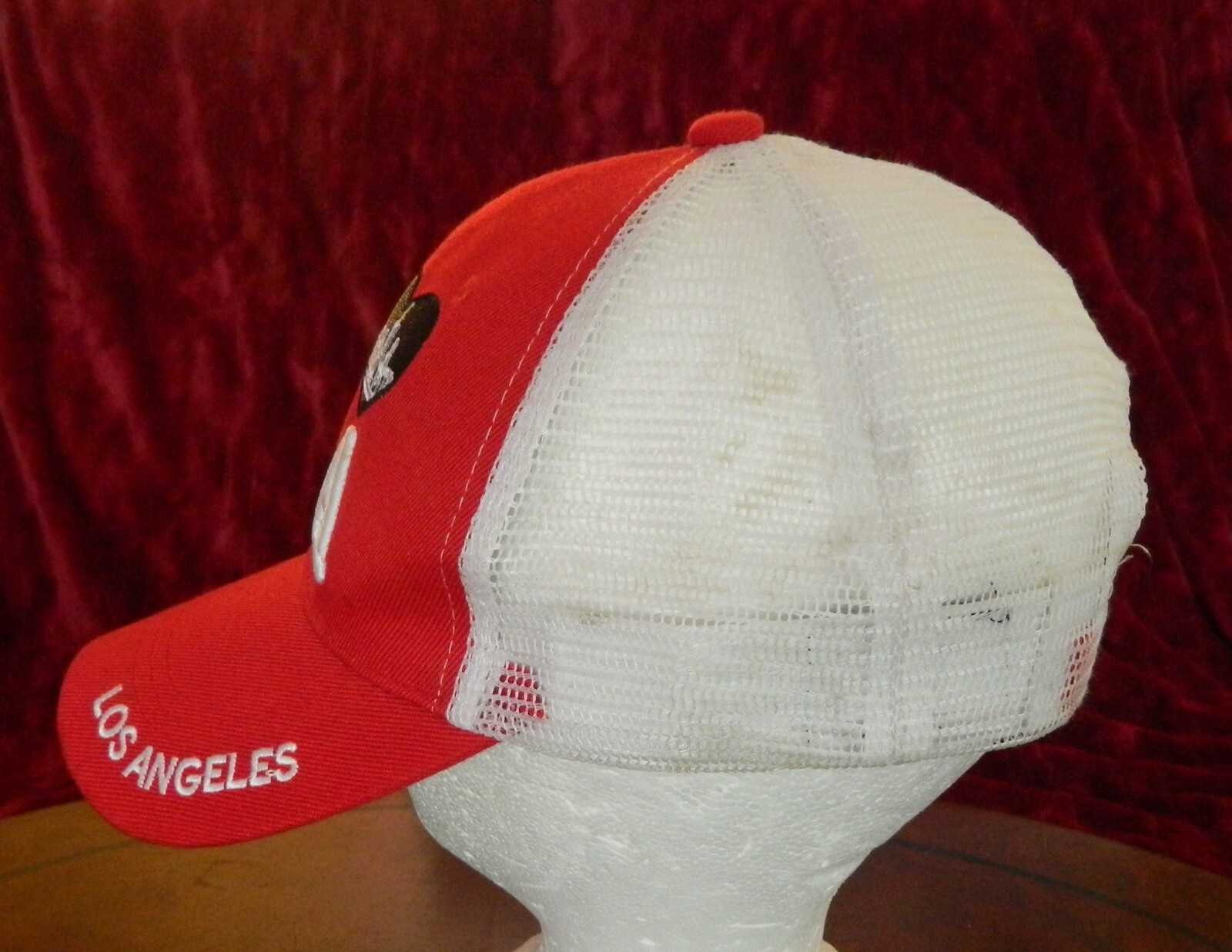 I Love L. A. Baseball Trucker Cap Red & White Big Bear Headwear 100% Acrylic