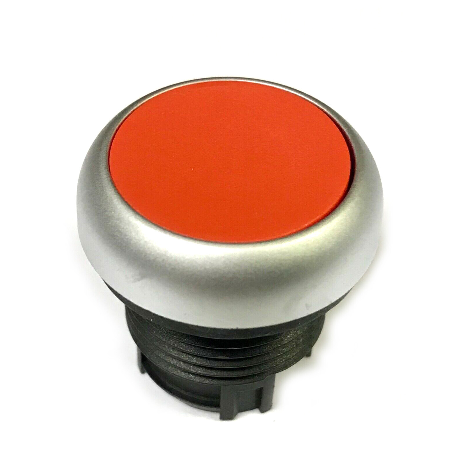 1 PCS EATON M22-D-R Pushbutton 22.5mm Flush Mounted Red Actuator Silver Bezel