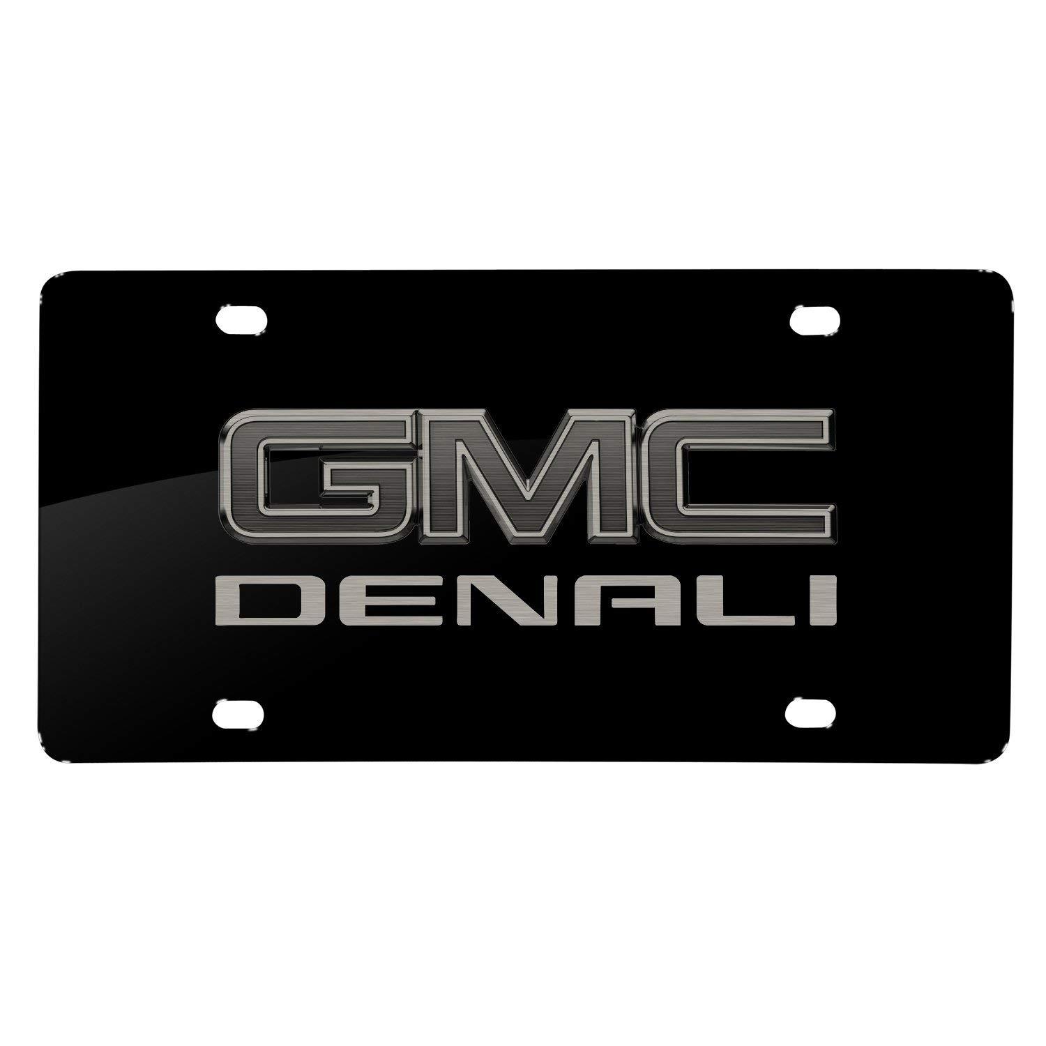 GMC Denali Matt-Look Laser Etched Black Acrylic License Plate Yukon Sierra
