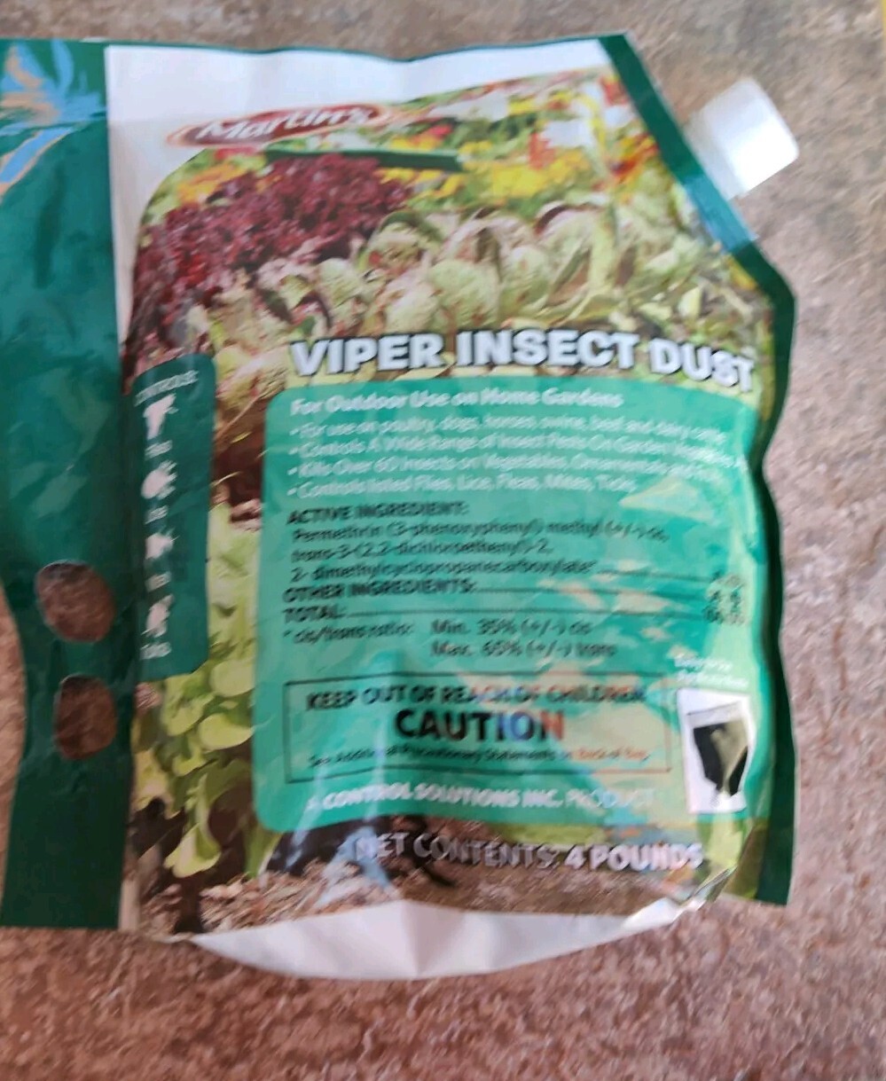 Martin's Viper insect dust 4Lb (permethrin)Vegetables,Fruits,Dogs,Cats,Livestock