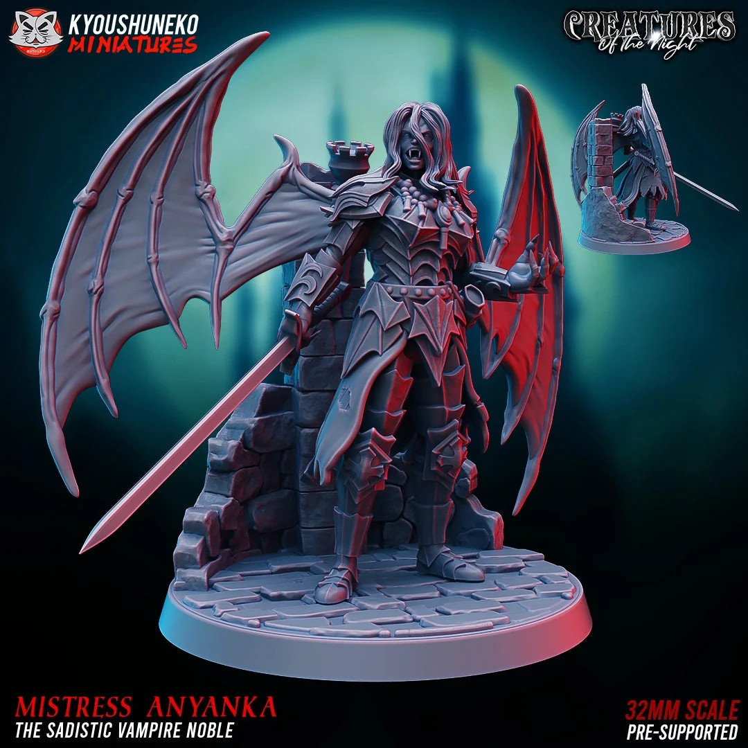 Female Vampire Warrior - Resin Tabletop Miniature