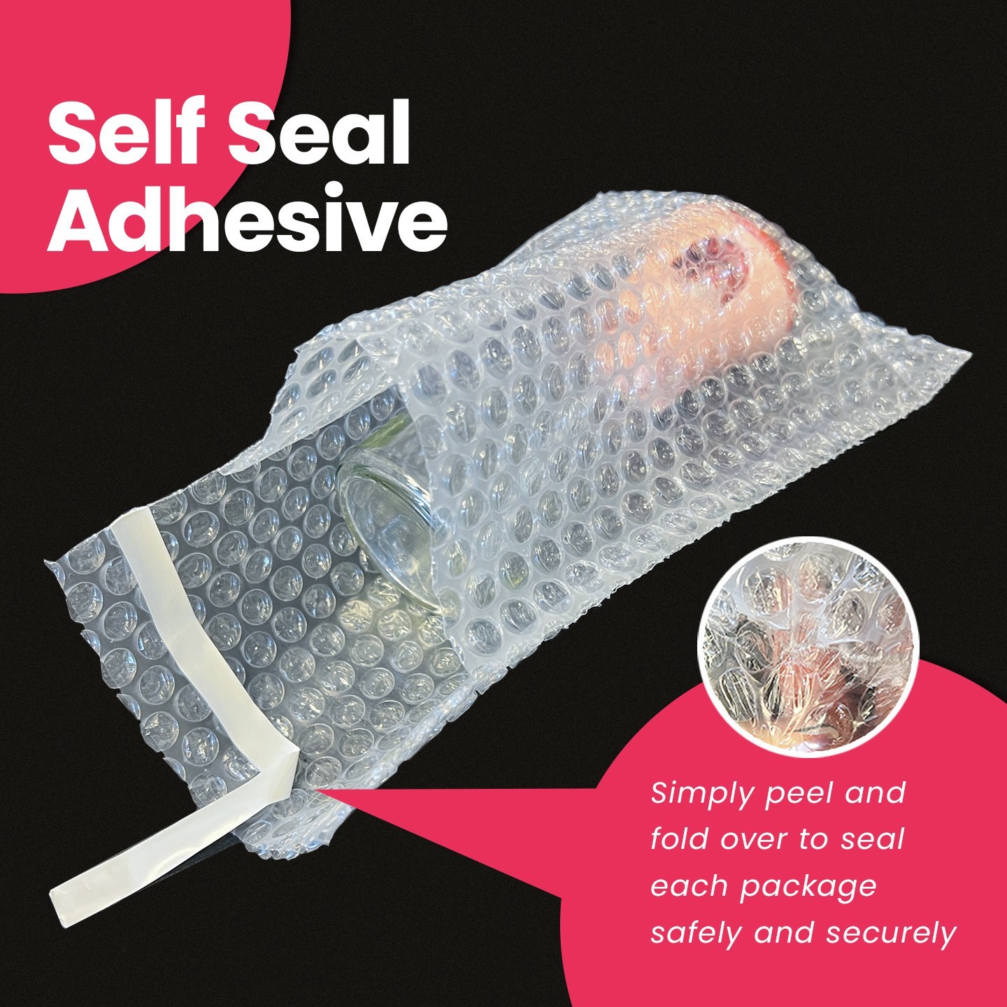 50pcs 4x7.5 Bubble Out Pouches Bags Wrap Cushioning Self Seal Clear 4" x 7.5"